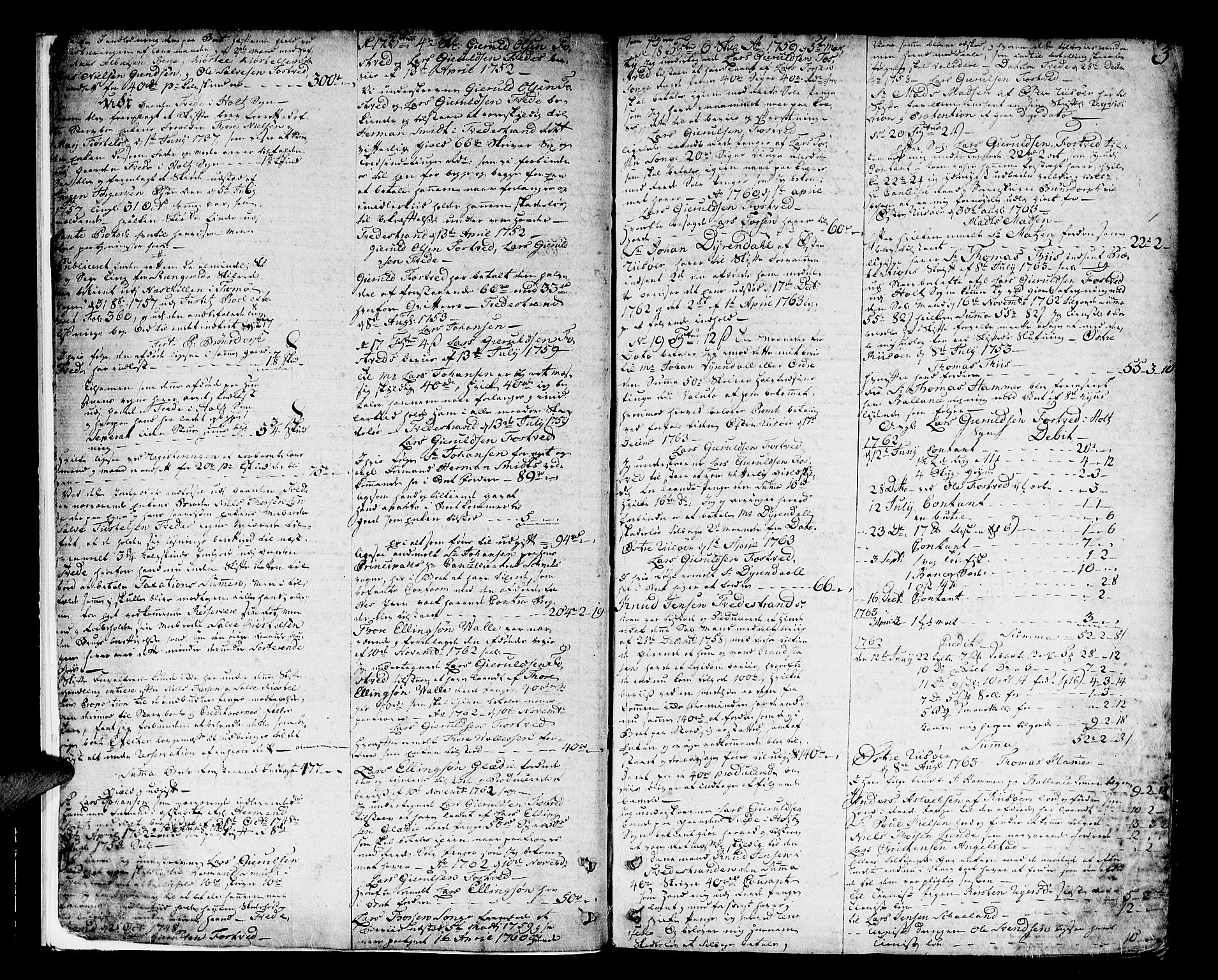 Nedenes sorenskriveri før 1824, SAK/1221-0007/H/Hc/L0030: Skifteprotokoll med register nr 21a, 1763-1767, p. 2b-3a
