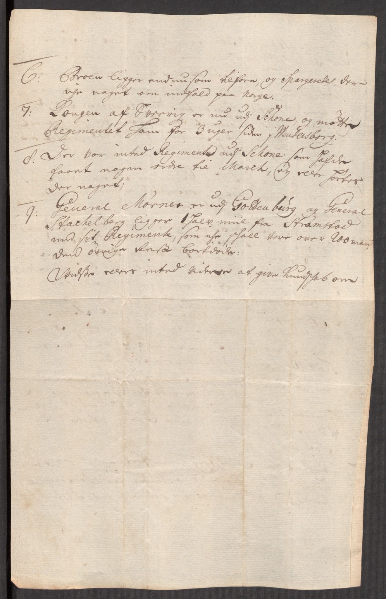 Kommanderende general (KG I) med Det norske krigsdirektorium, AV/RA-EA-5419/E/Eb/L0012: Kunnskap om fienden, kronologisk ordnet, 1718-1719, p. 28