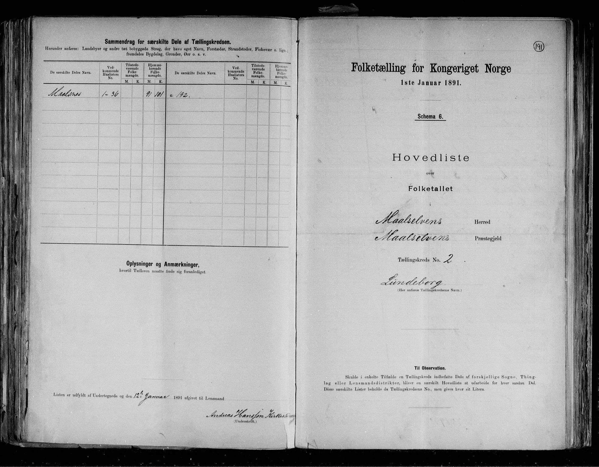 RA, 1891 census for 1924 Målselv, 1891, p. 7