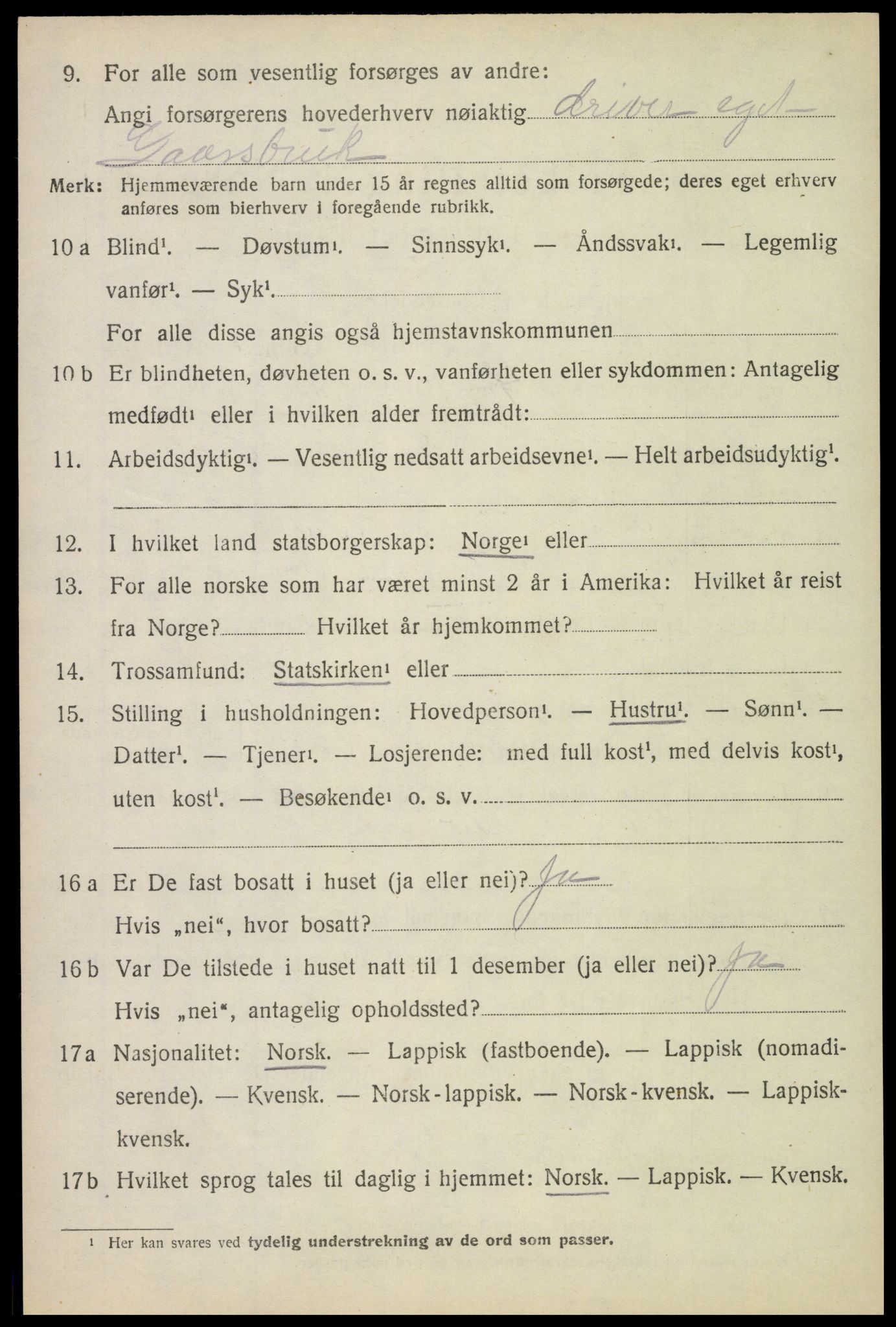 SAT, 1920 census for Hadsel, 1920, p. 8169