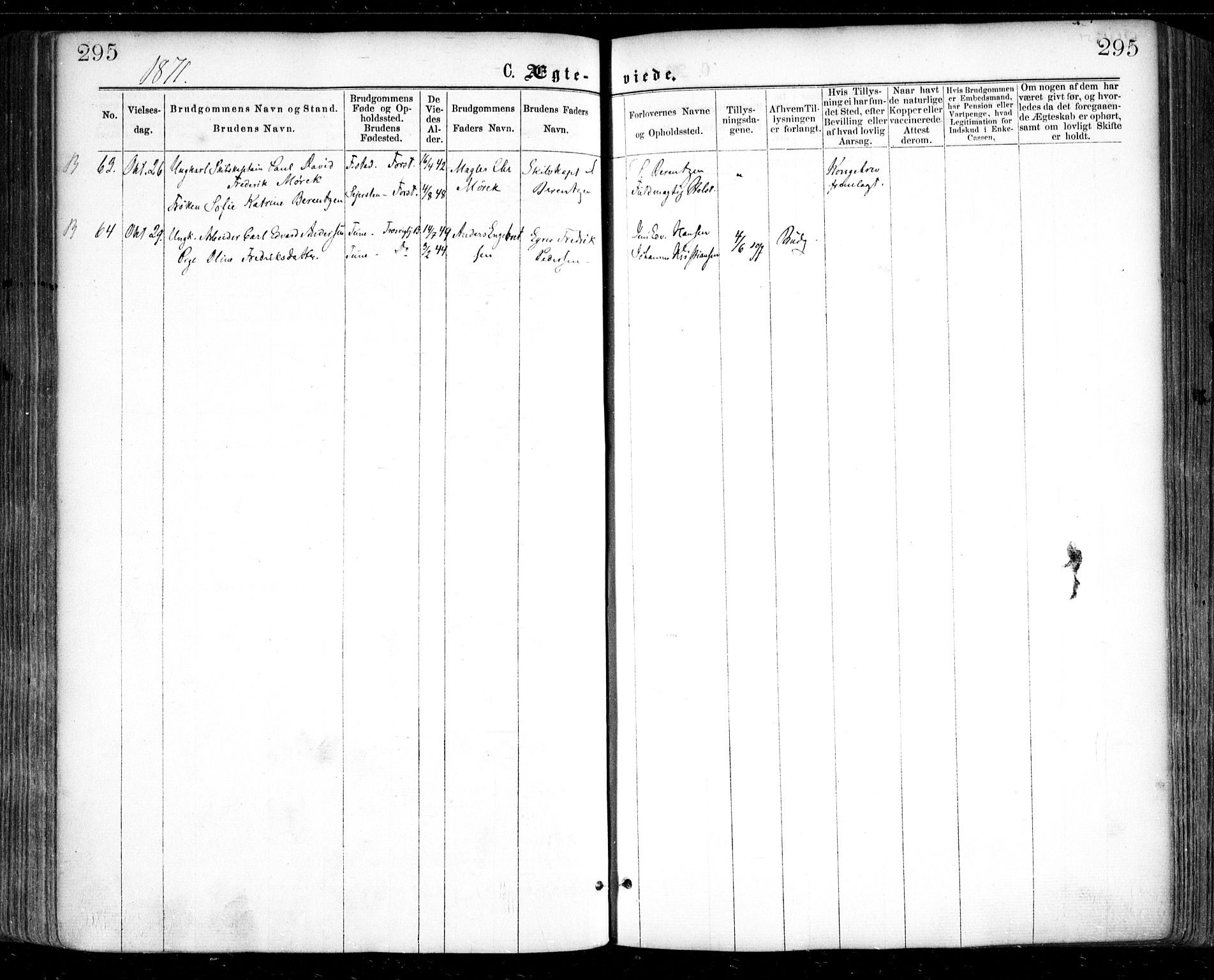 Glemmen prestekontor Kirkebøker, SAO/A-10908/F/Fa/L0008: Parish register (official) no. 8, 1862-1871, p. 295