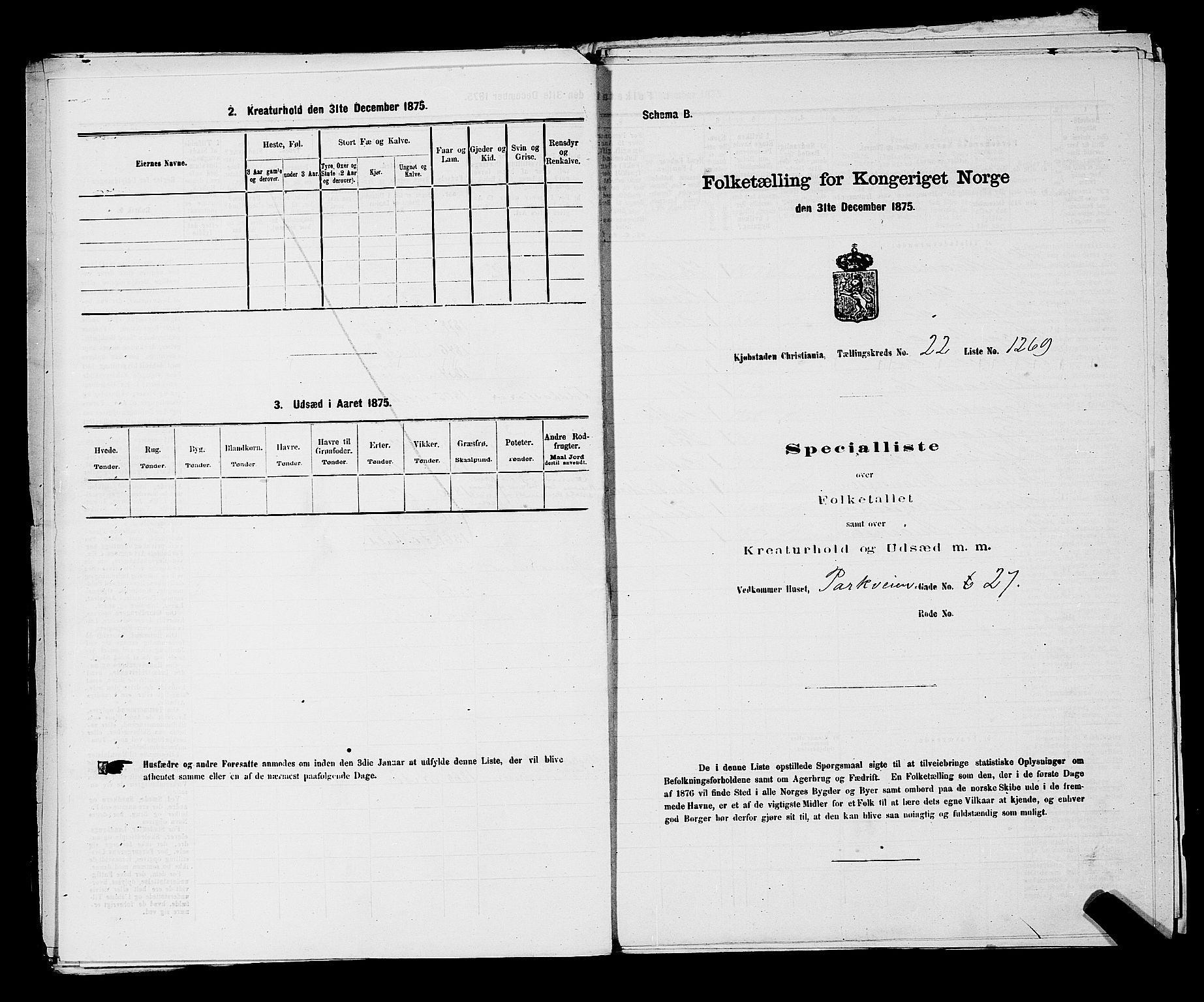 RA, 1875 census for 0301 Kristiania, 1875, p. 3846
