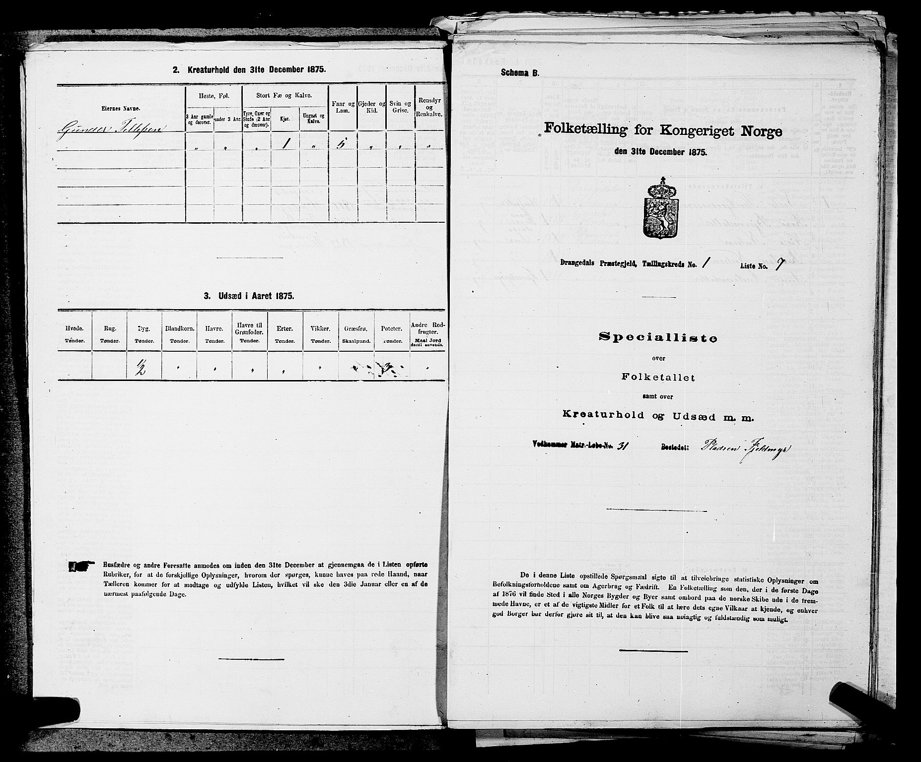 SAKO, 1875 census for 0817P Drangedal, 1875, p. 64