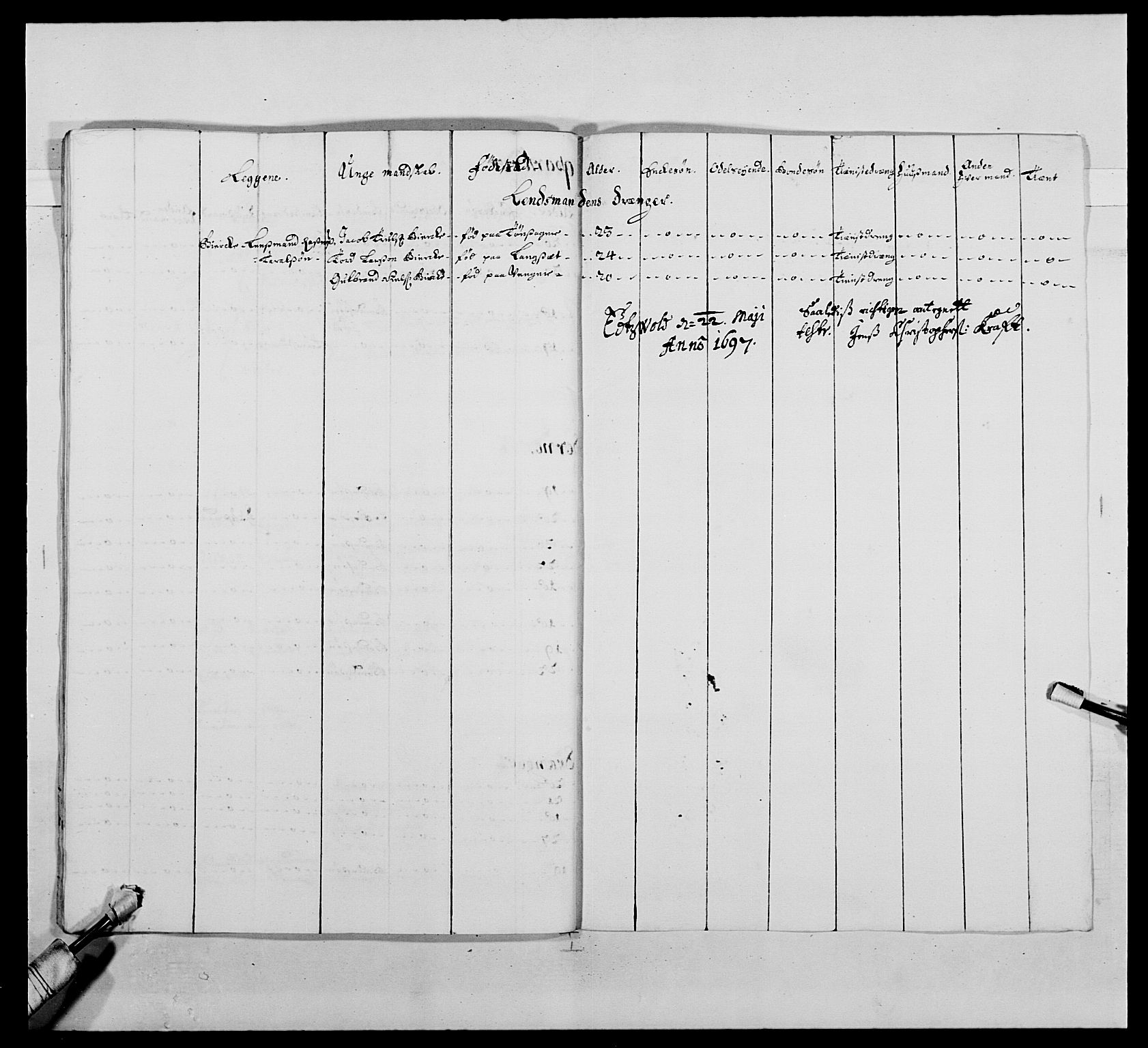 Kommanderende general (KG I) med Det norske krigsdirektorium, AV/RA-EA-5419/E/Ea/L0485: Akershusiske regiment, 1697-1706, p. 240