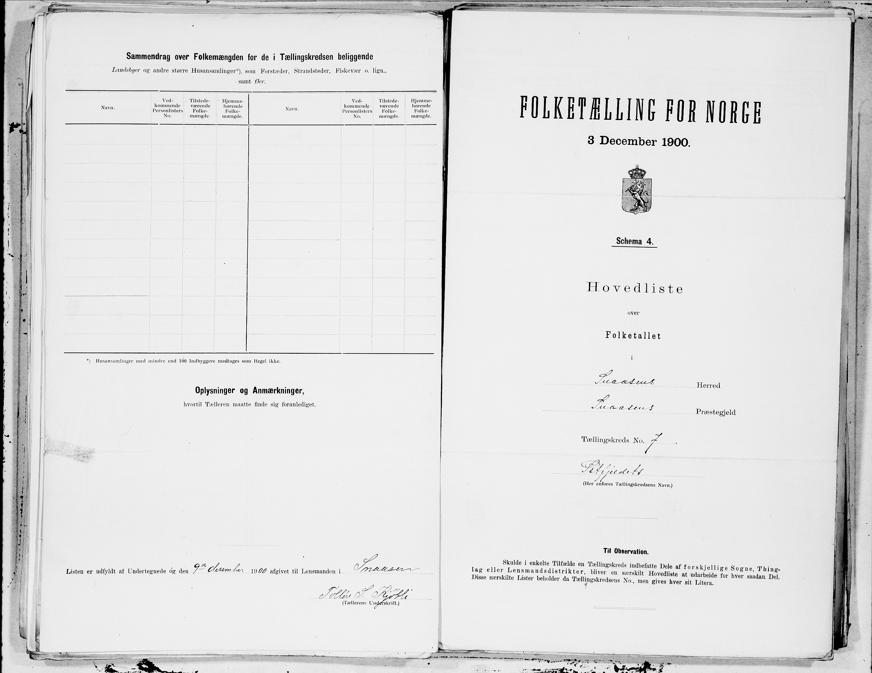 SAT, 1900 census for Snåsa, 1900, p. 16