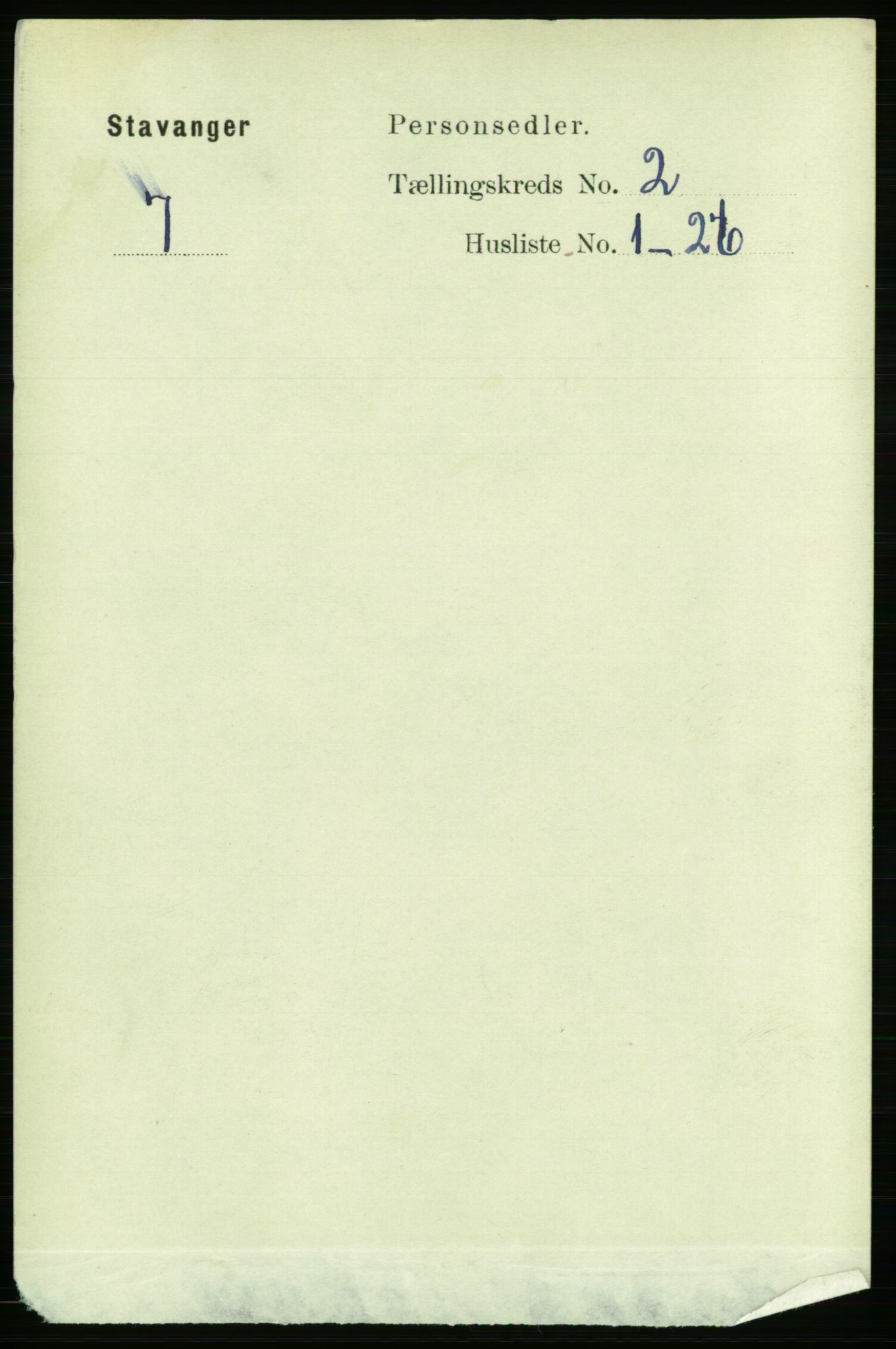 RA, 1891 census for 1103 Stavanger, 1891, p. 5925