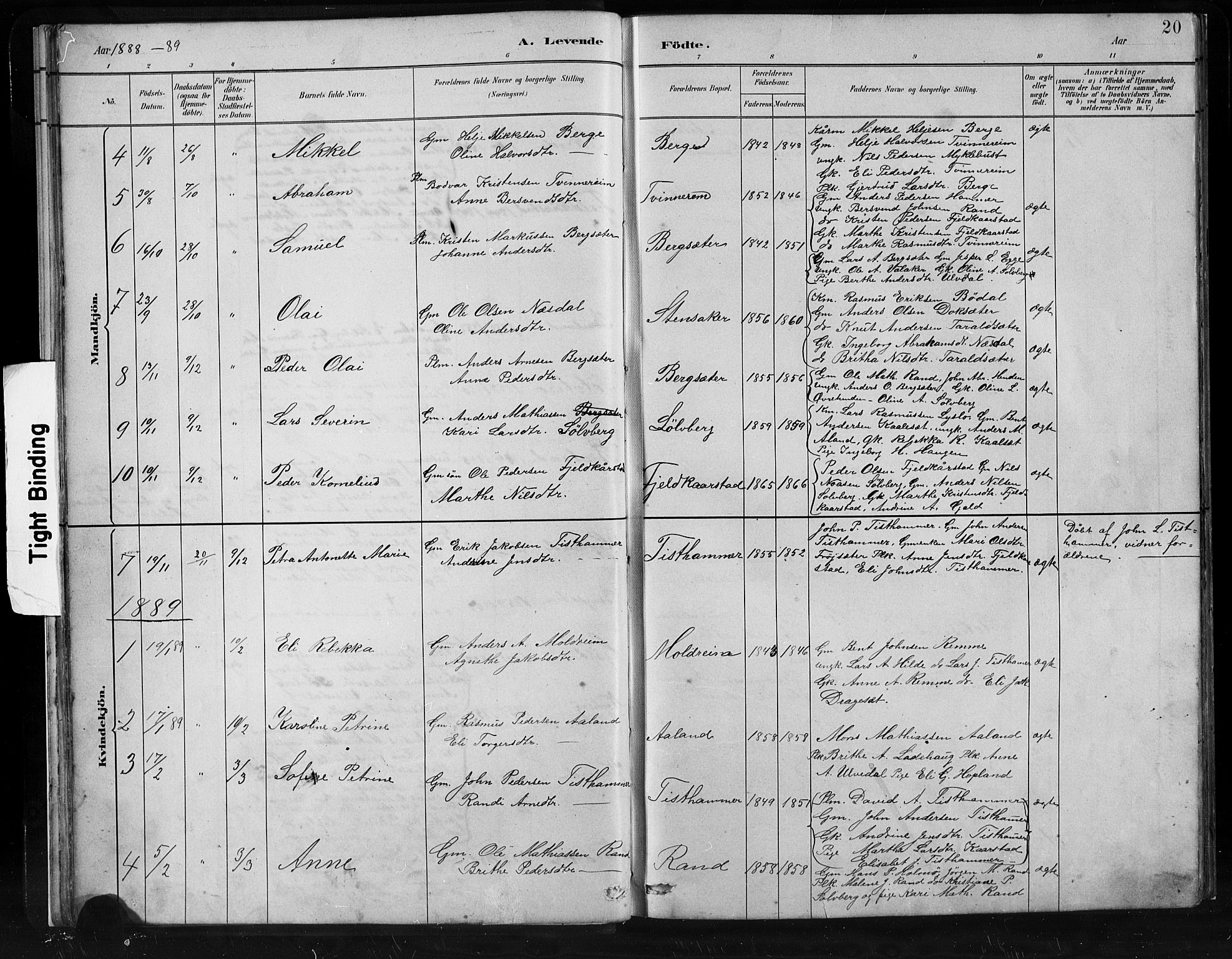 Innvik sokneprestembete, SAB/A-80501: Parish register (copy) no. C 3, 1883-1911, p. 20