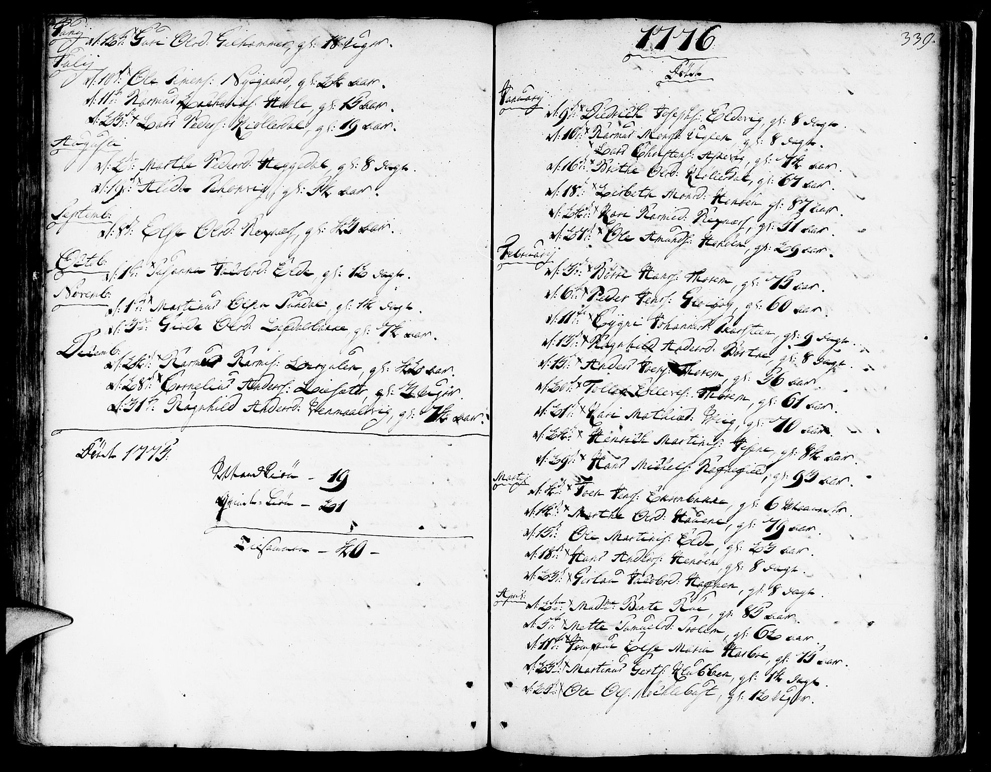 Davik sokneprestembete, SAB/A-79701/H/Haa/Haaa/L0002: Parish register (official) no. A 2, 1742-1816, p. 339