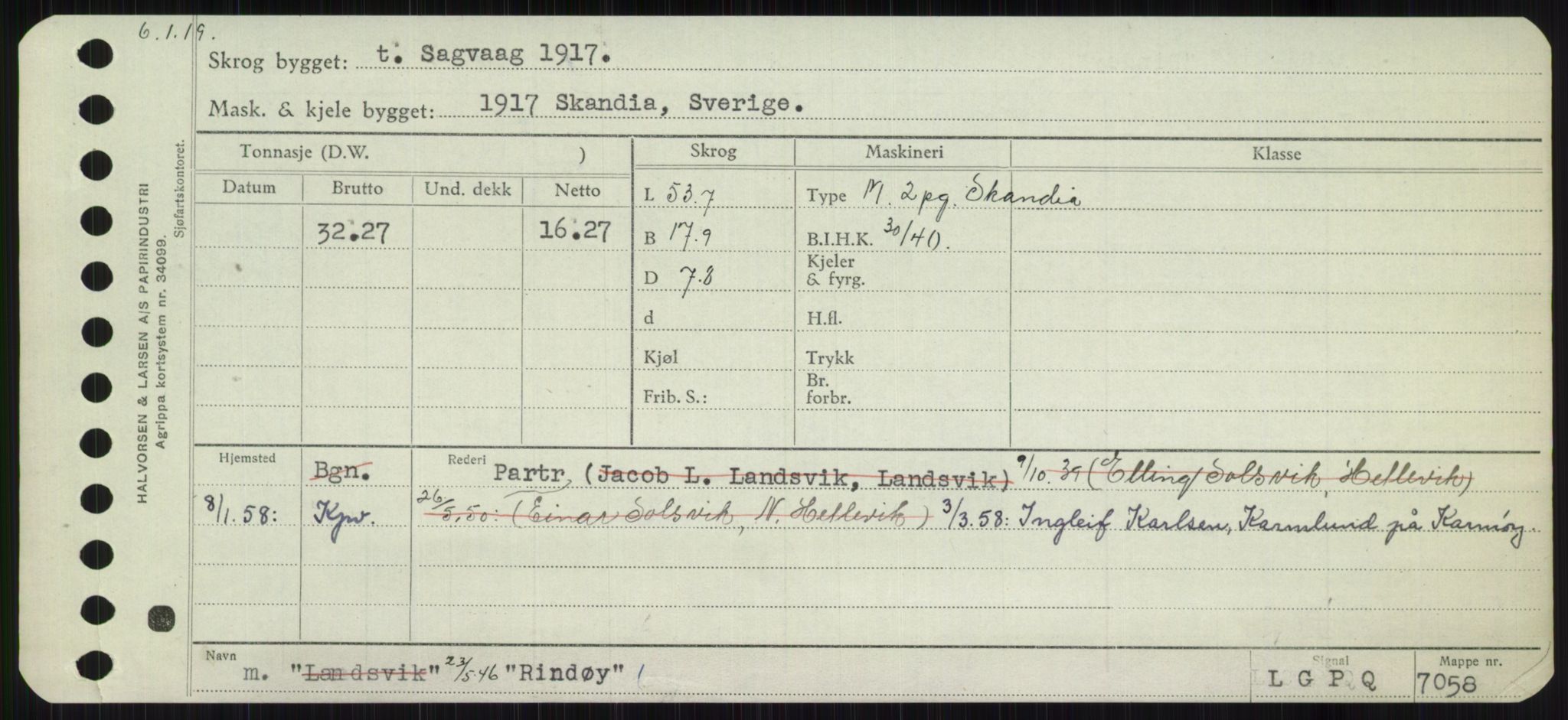 Sjøfartsdirektoratet med forløpere, Skipsmålingen, AV/RA-S-1627/H/Ha/L0004/0002: Fartøy, Mas-R / Fartøy, Odin-R, p. 701