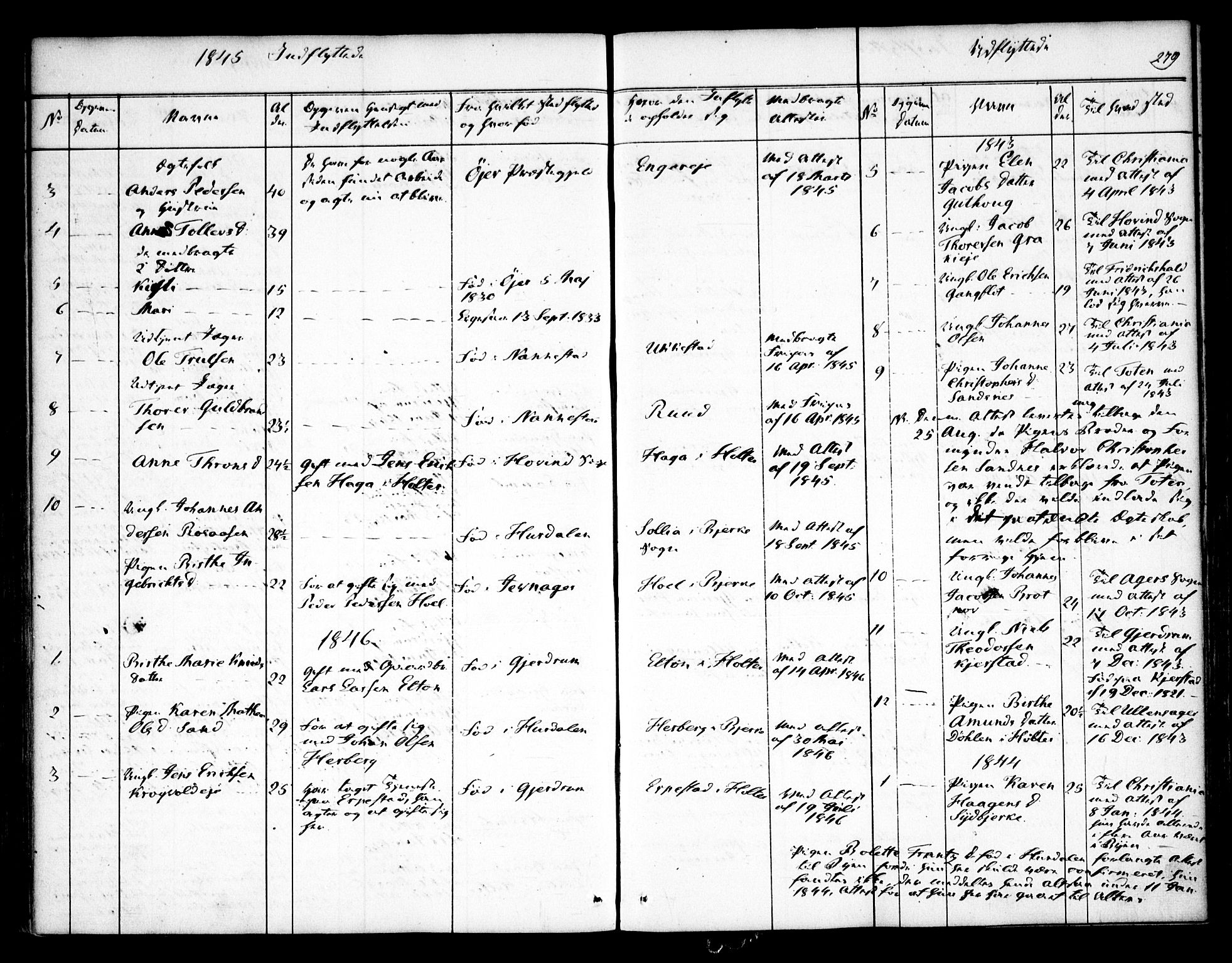 Nannestad prestekontor Kirkebøker, SAO/A-10414a/F/Fa/L0010: Parish register (official) no. I 10, 1840-1850, p. 279