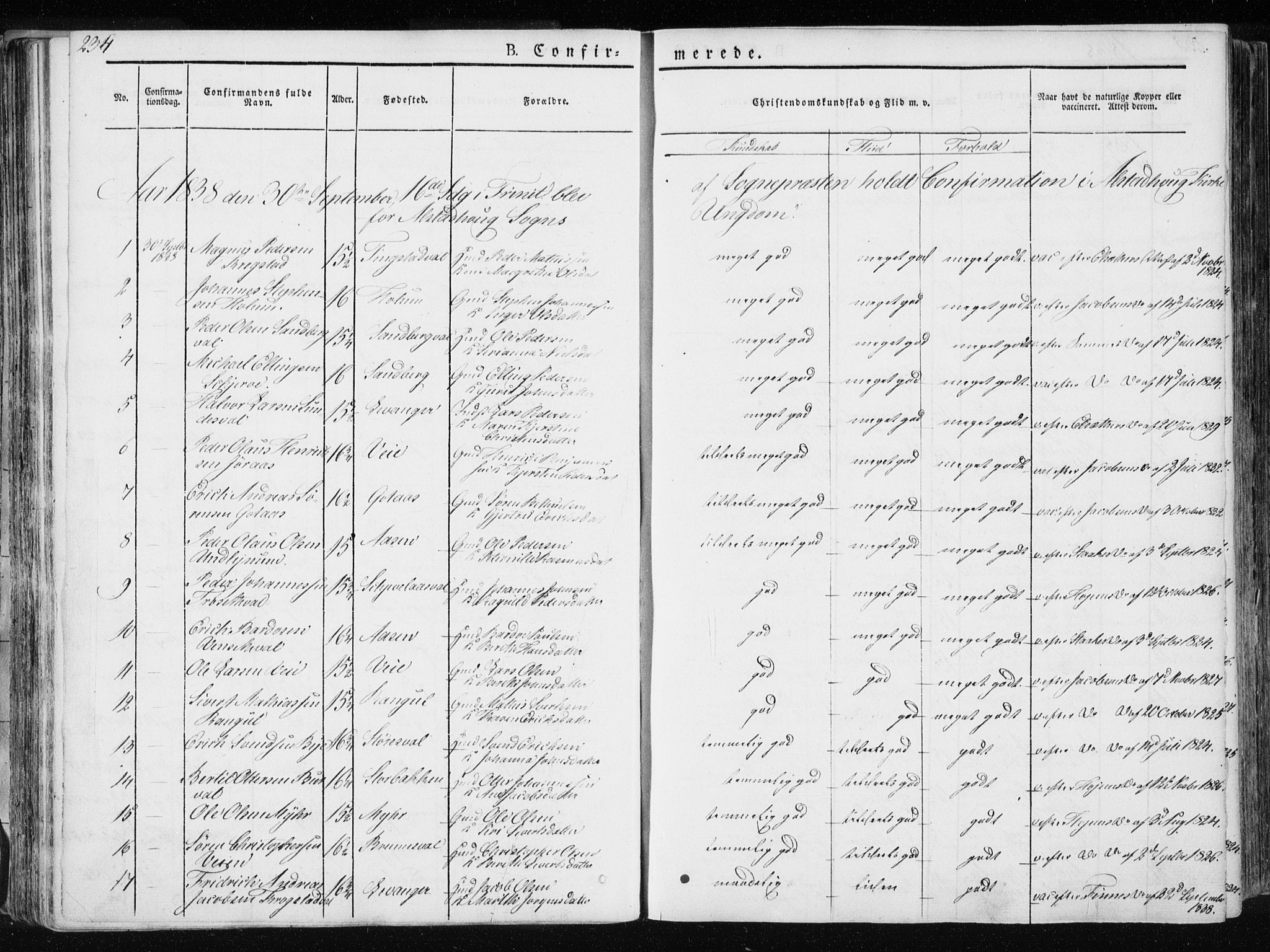 Ministerialprotokoller, klokkerbøker og fødselsregistre - Nord-Trøndelag, SAT/A-1458/717/L0154: Parish register (official) no. 717A06 /1, 1836-1849, p. 234
