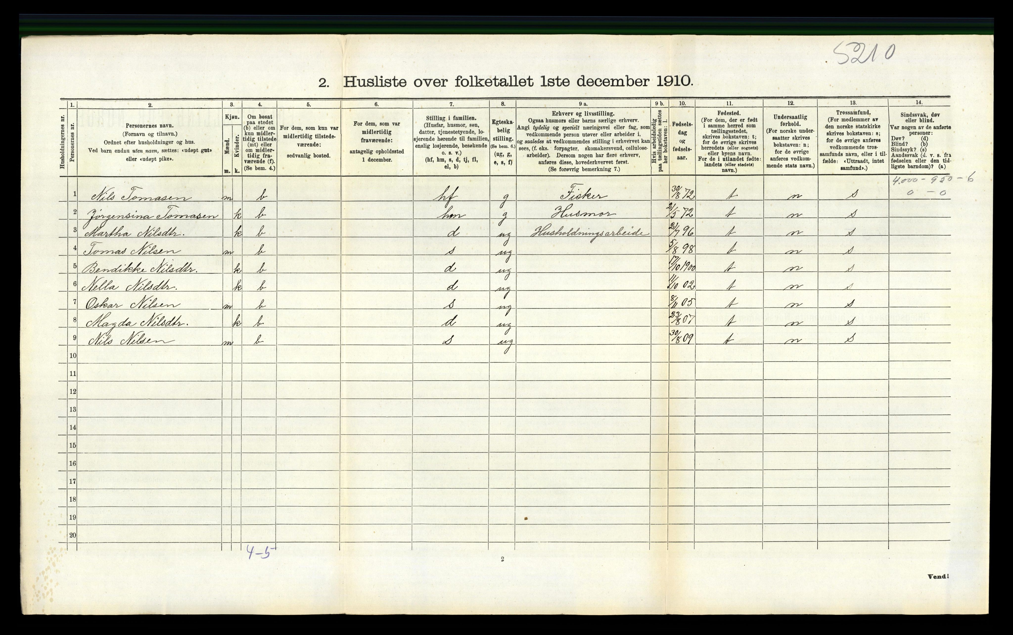 RA, 1910 census for Torvastad, 1910, p. 664