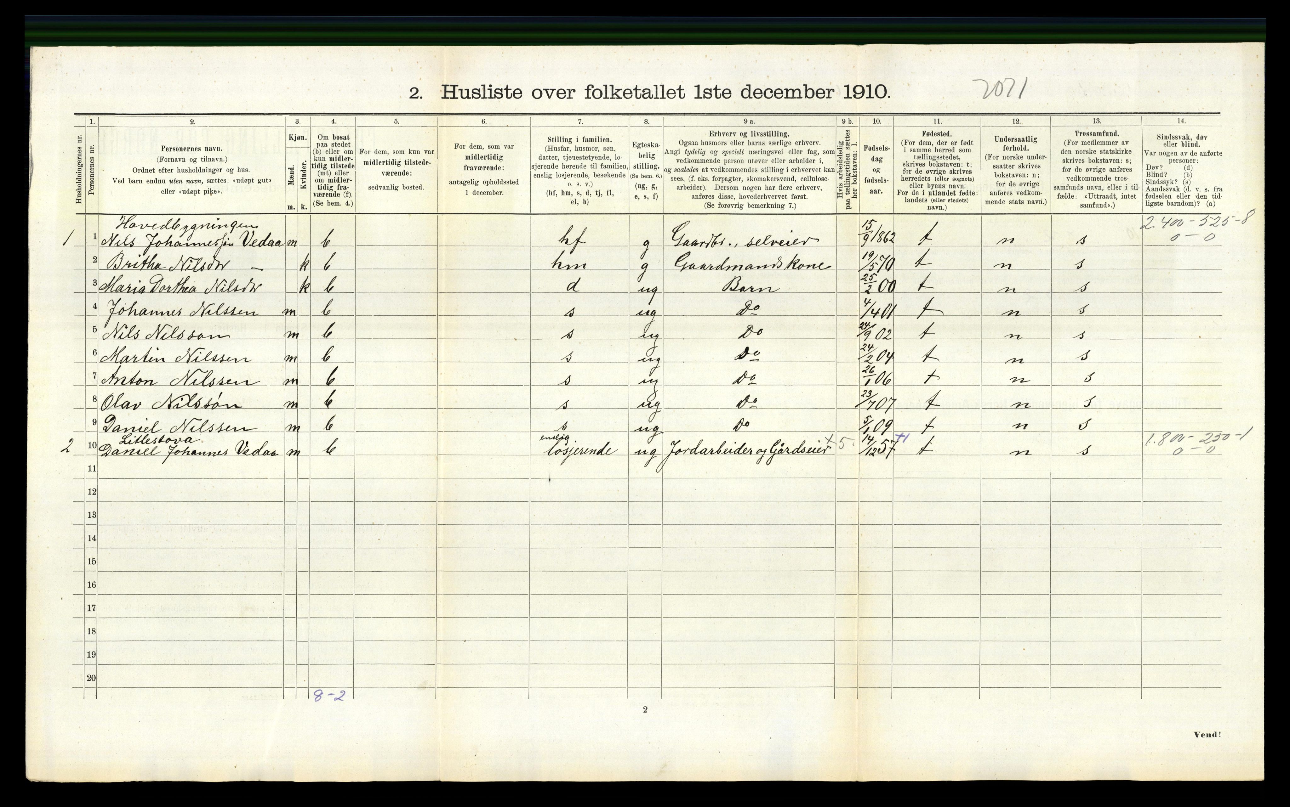 RA, 1910 census for Bruvik, 1910, p. 789