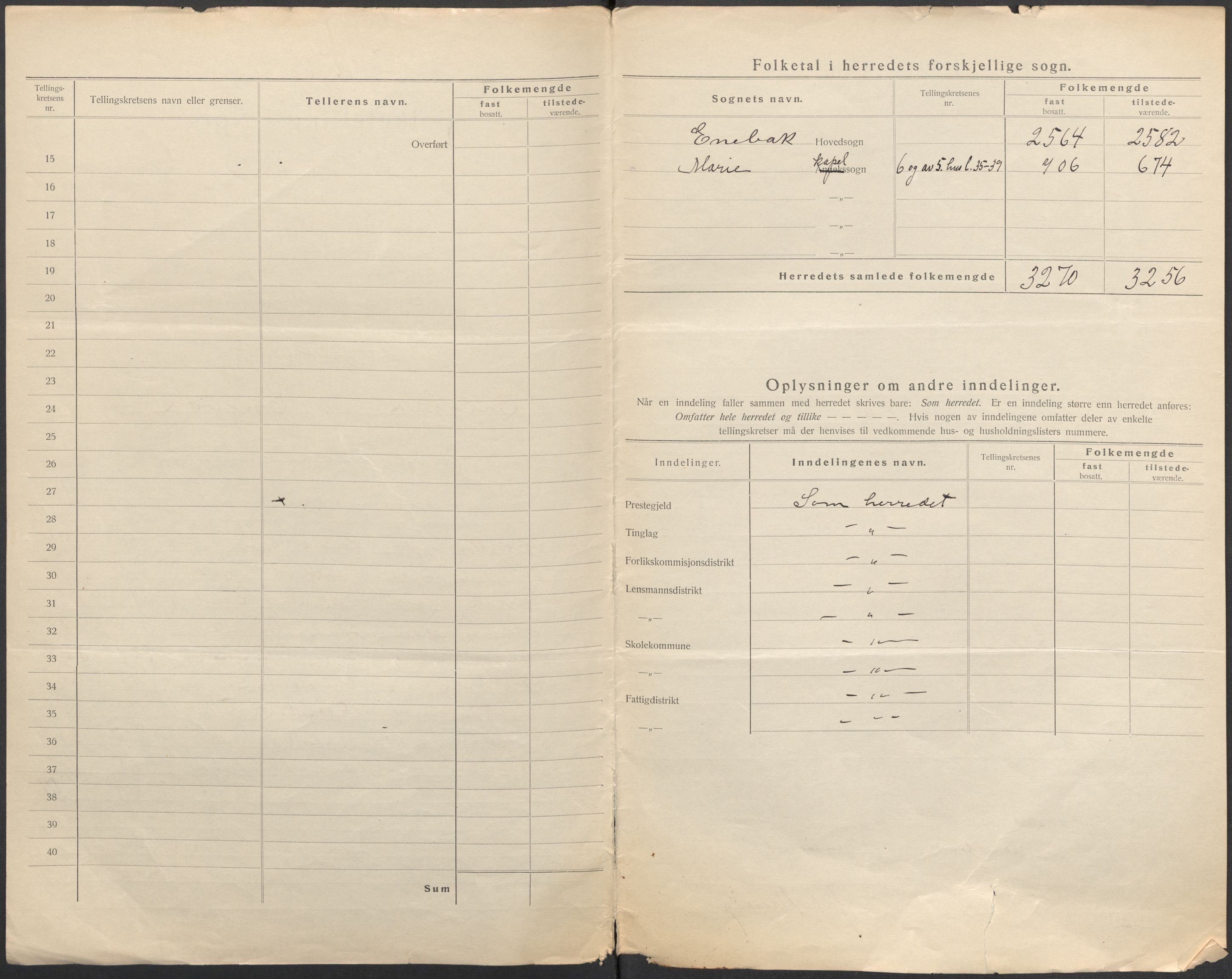 SAO, 1920 census for Enebakk, 1920, p. 7