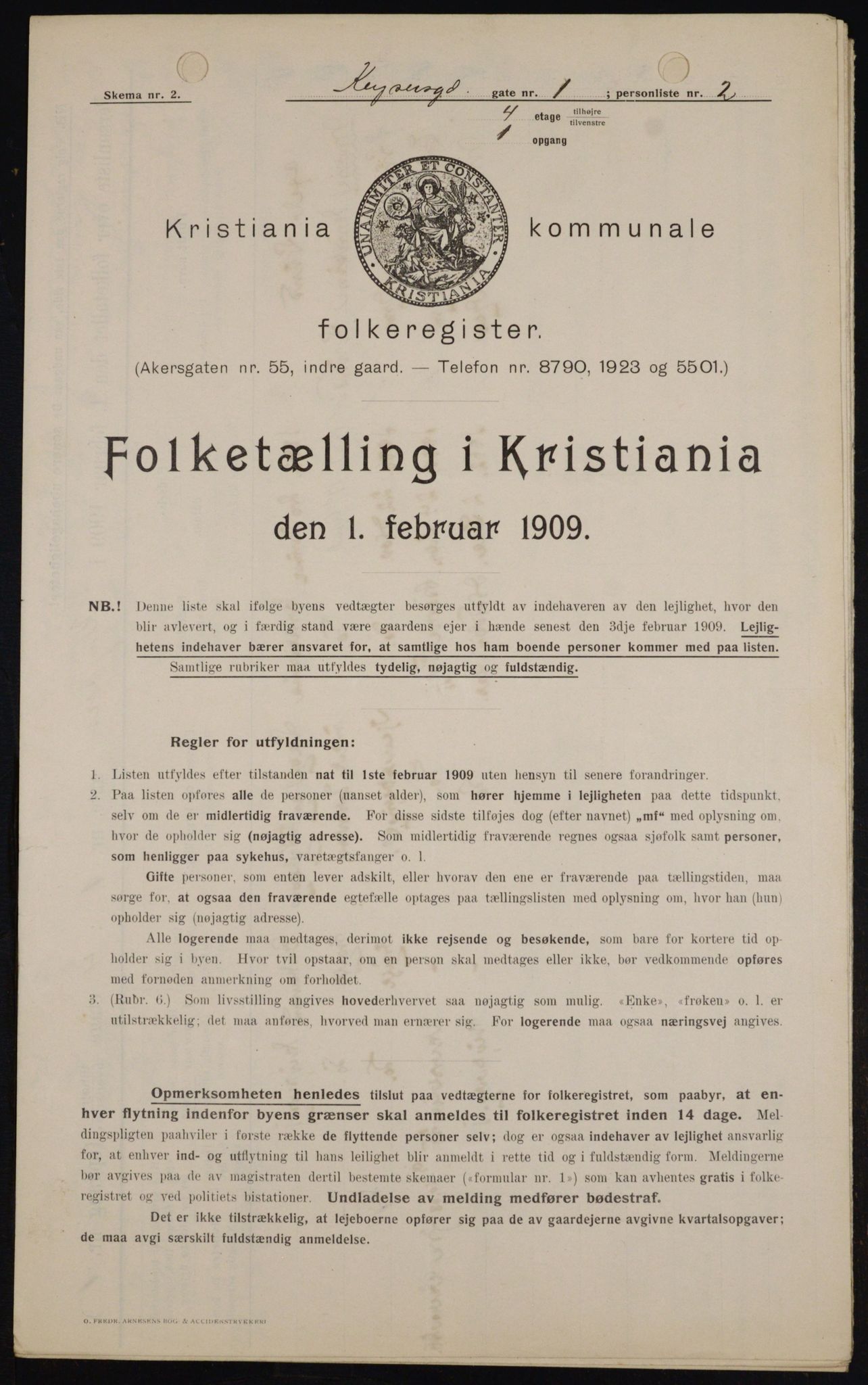 OBA, Municipal Census 1909 for Kristiania, 1909, p. 44862