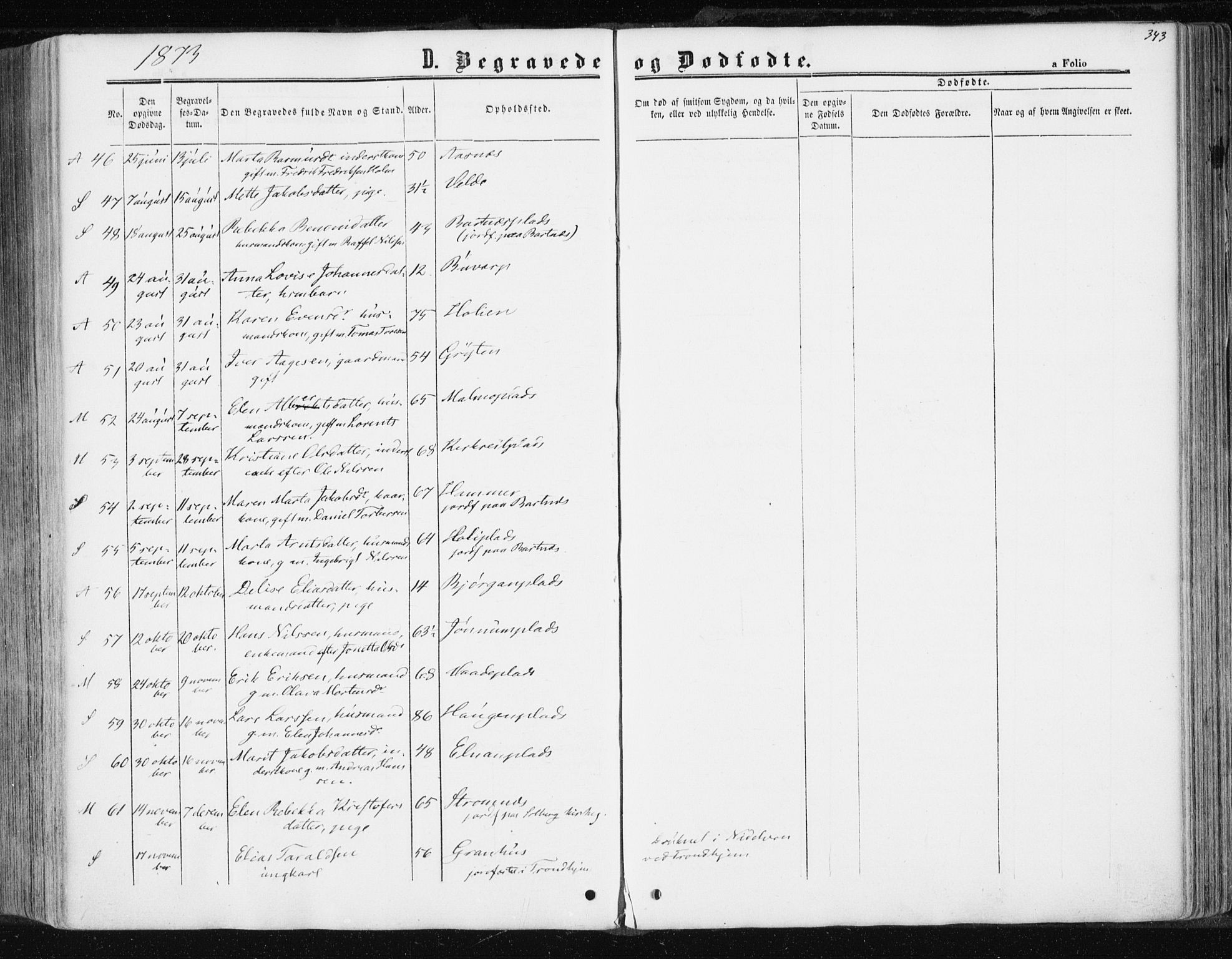 Ministerialprotokoller, klokkerbøker og fødselsregistre - Nord-Trøndelag, AV/SAT-A-1458/741/L0394: Parish register (official) no. 741A08, 1864-1877, p. 343