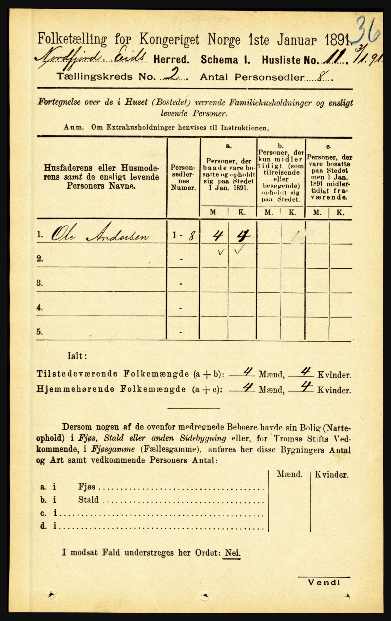 RA, 1891 census for 1443 Eid, 1891, p. 289