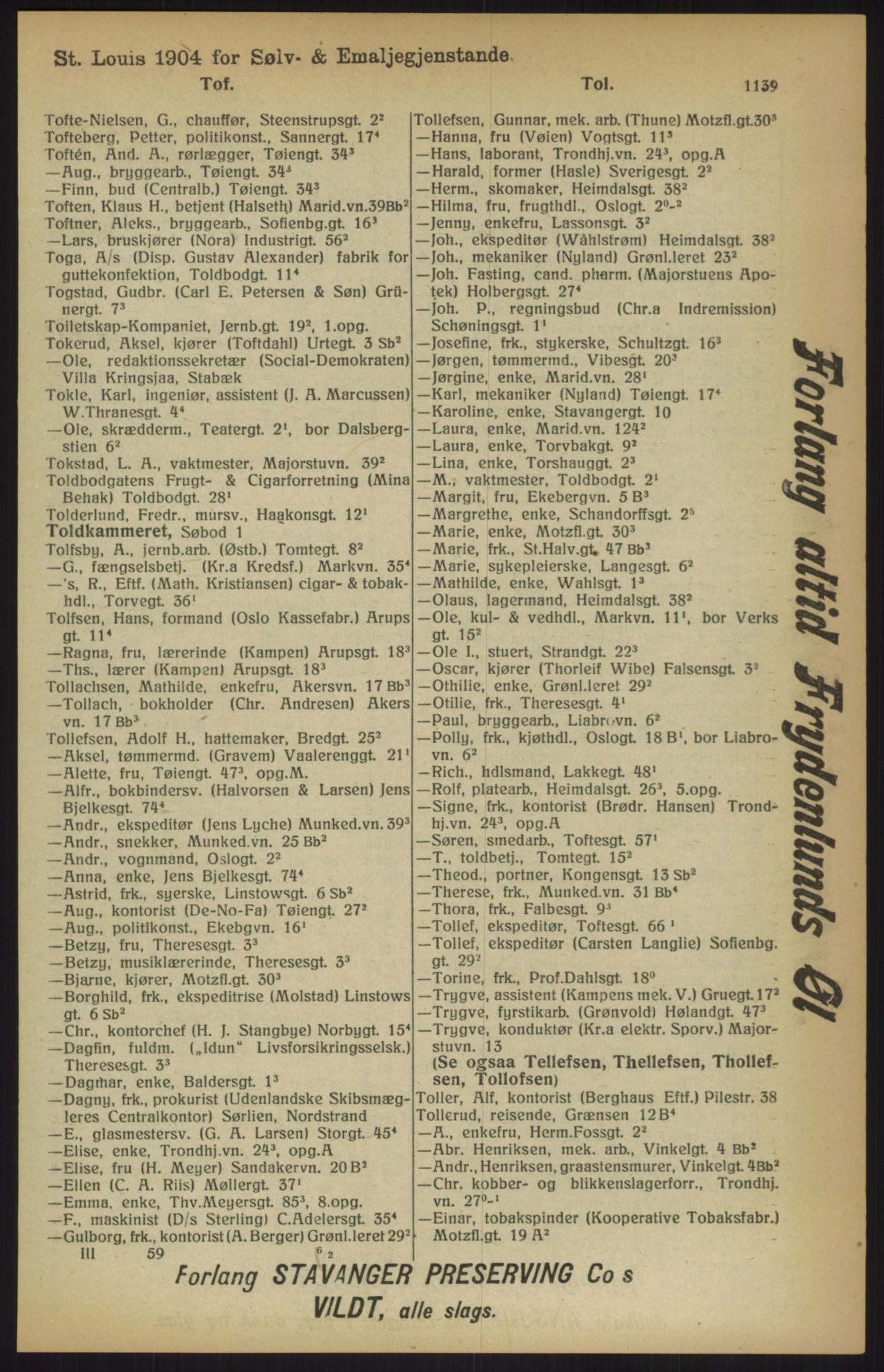 Kristiania/Oslo adressebok, PUBL/-, 1915, p. 1139
