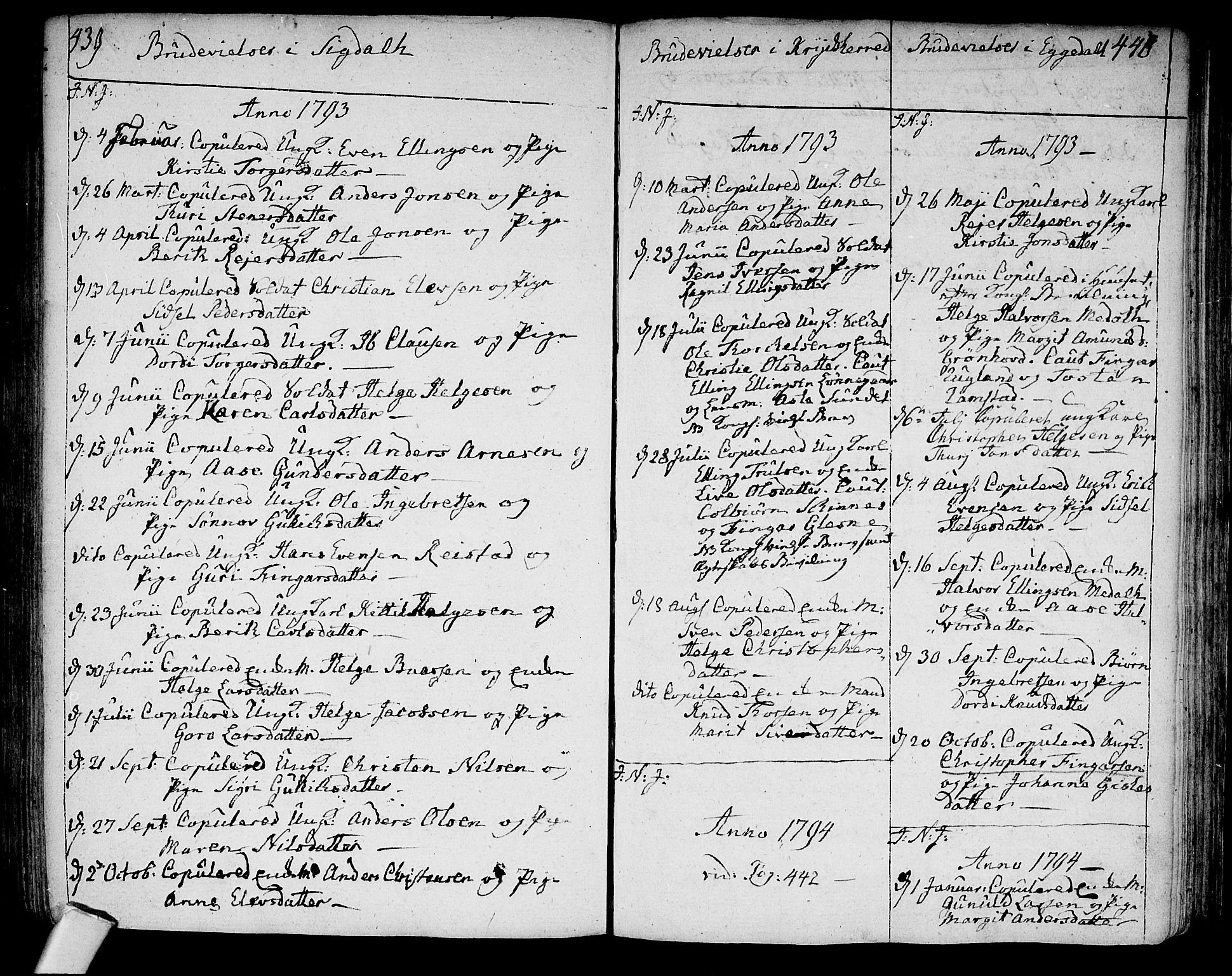 Sigdal kirkebøker, SAKO/A-245/F/Fa/L0003: Parish register (official) no. I 3, 1793-1811, p. 439-440