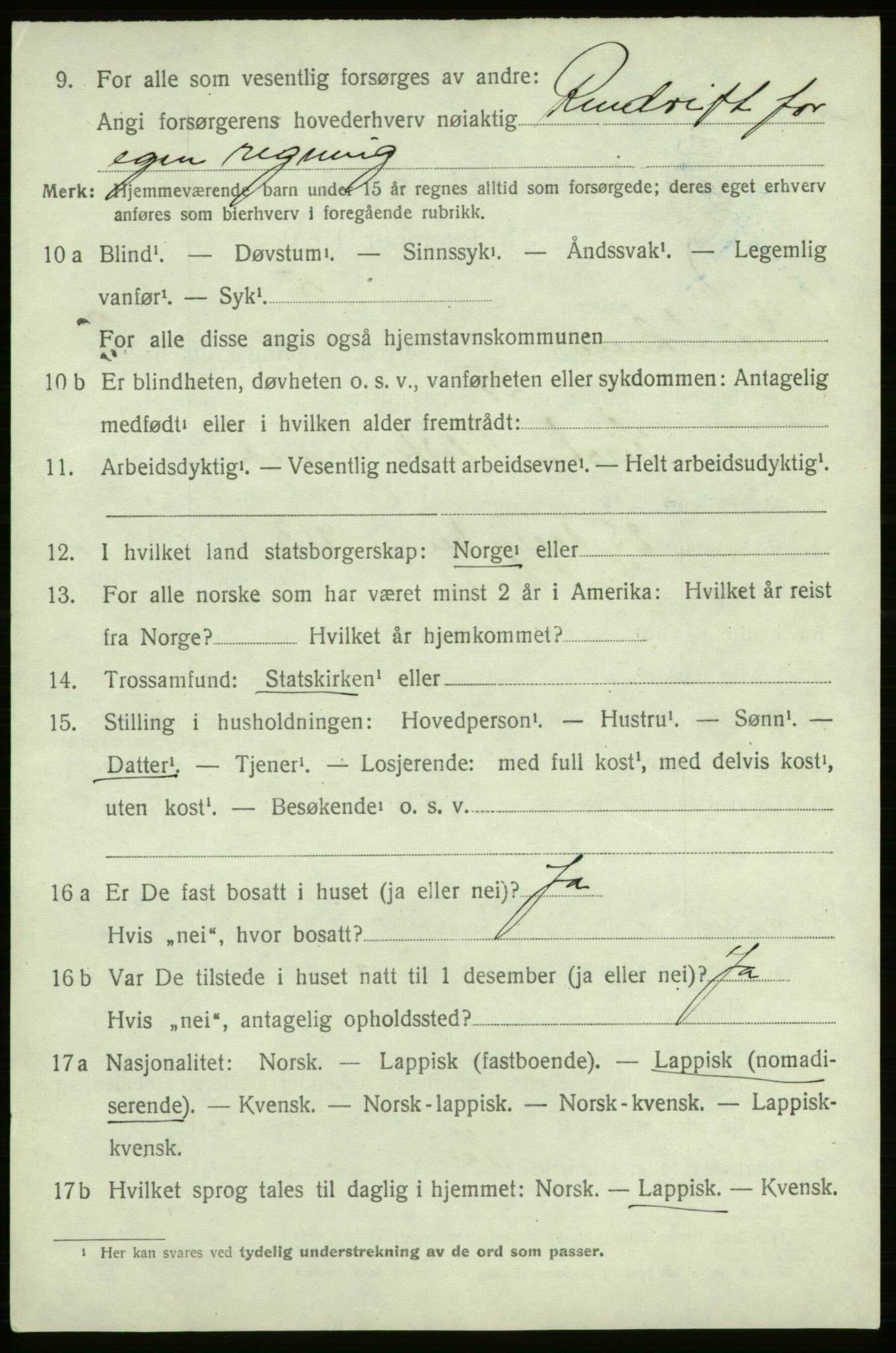 SATØ, 1920 census for Kautokeino, 1920, p. 1686