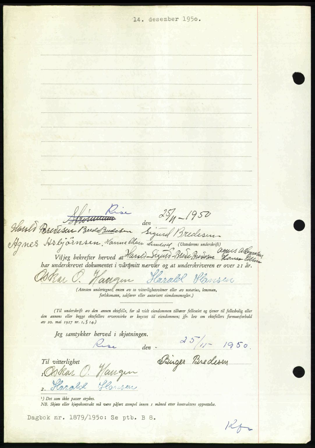 Nedenes sorenskriveri, SAK/1221-0006/G/Gb/Gba/L0063: Mortgage book no. A15, 1950-1950, Diary no: : 1878/1950