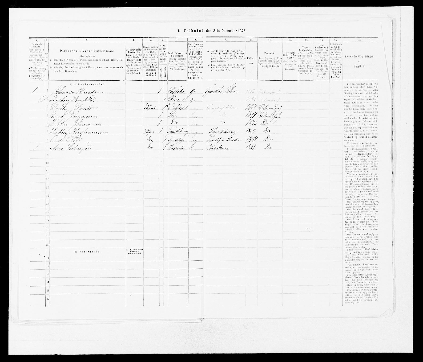 SAB, 1875 census for 1431P Jølster, 1875, p. 691