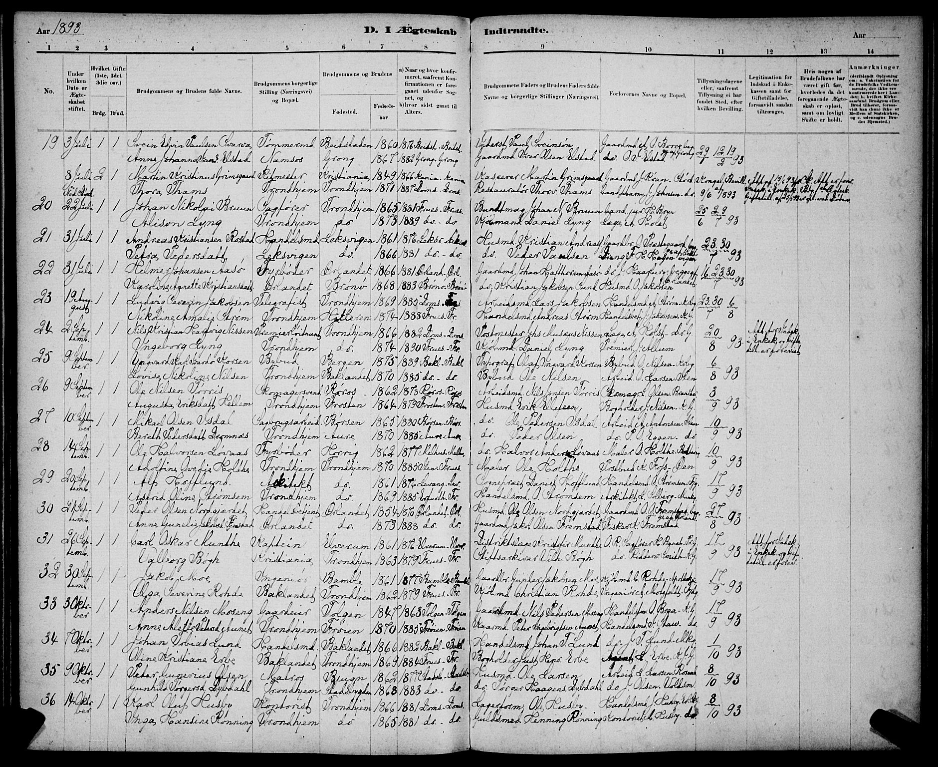 Ministerialprotokoller, klokkerbøker og fødselsregistre - Sør-Trøndelag, AV/SAT-A-1456/602/L0143: Parish register (copy) no. 602C11, 1878-1902