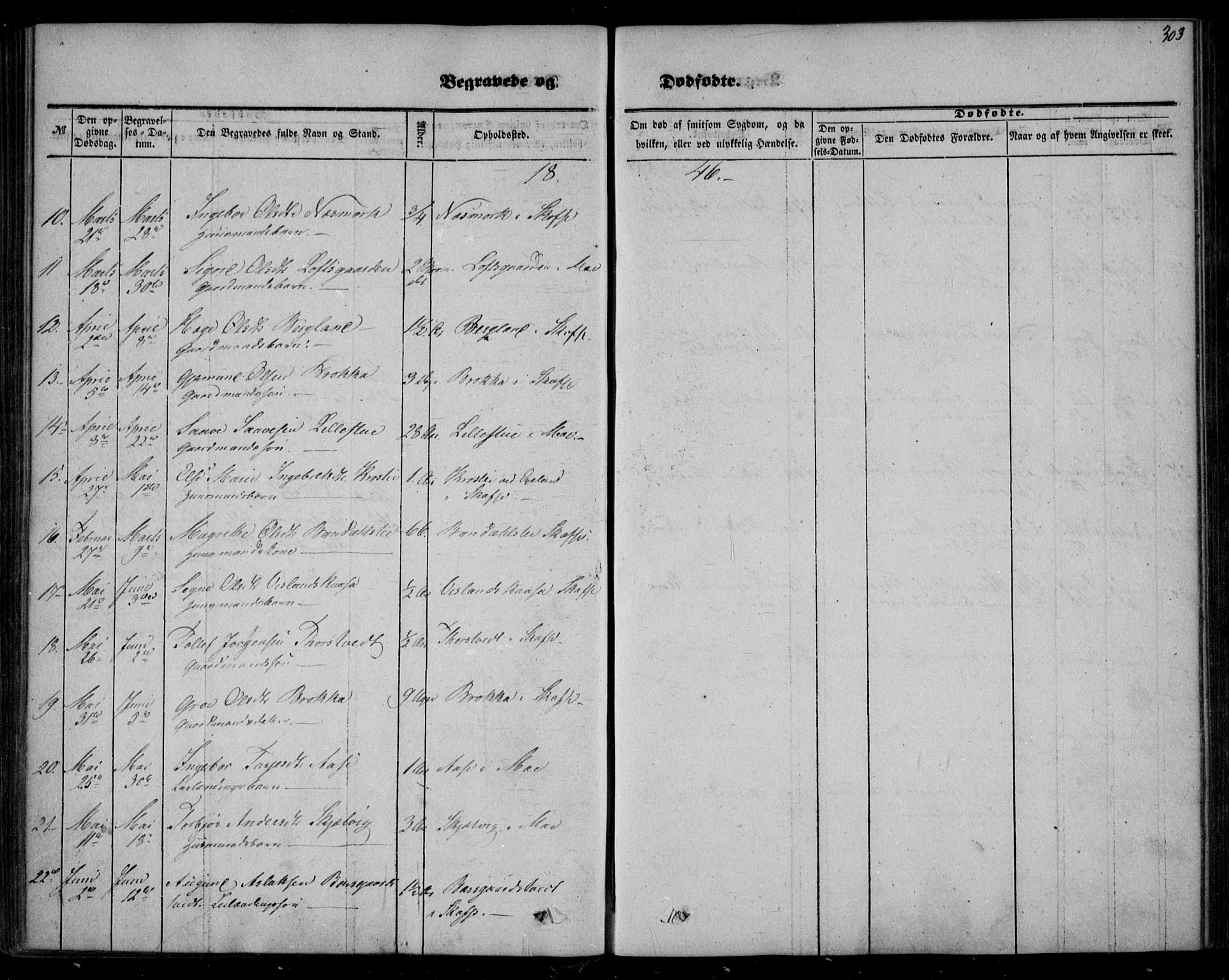 Mo kirkebøker, SAKO/A-286/F/Fa/L0005: Parish register (official) no. I 5, 1844-1864, p. 303