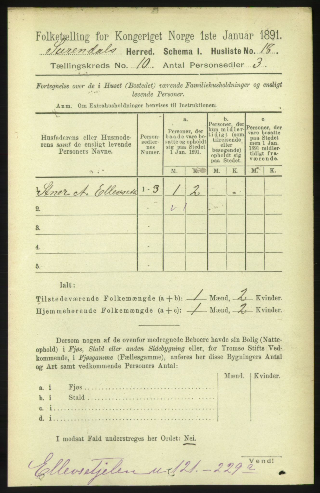 RA, 1891 census for 1566 Surnadal, 1891, p. 2522