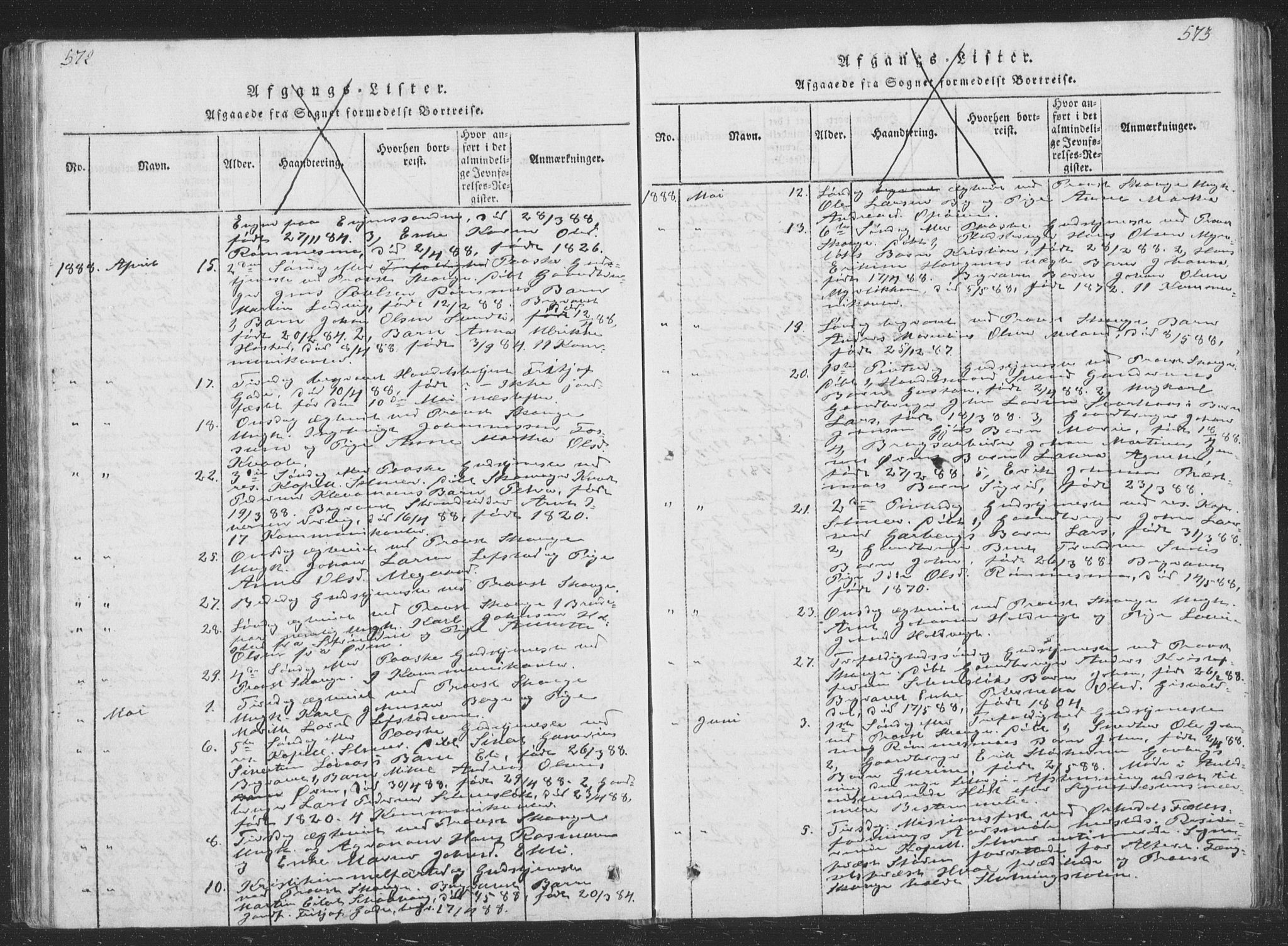 Ministerialprotokoller, klokkerbøker og fødselsregistre - Sør-Trøndelag, AV/SAT-A-1456/668/L0816: Parish register (copy) no. 668C05, 1816-1893, p. 572-573