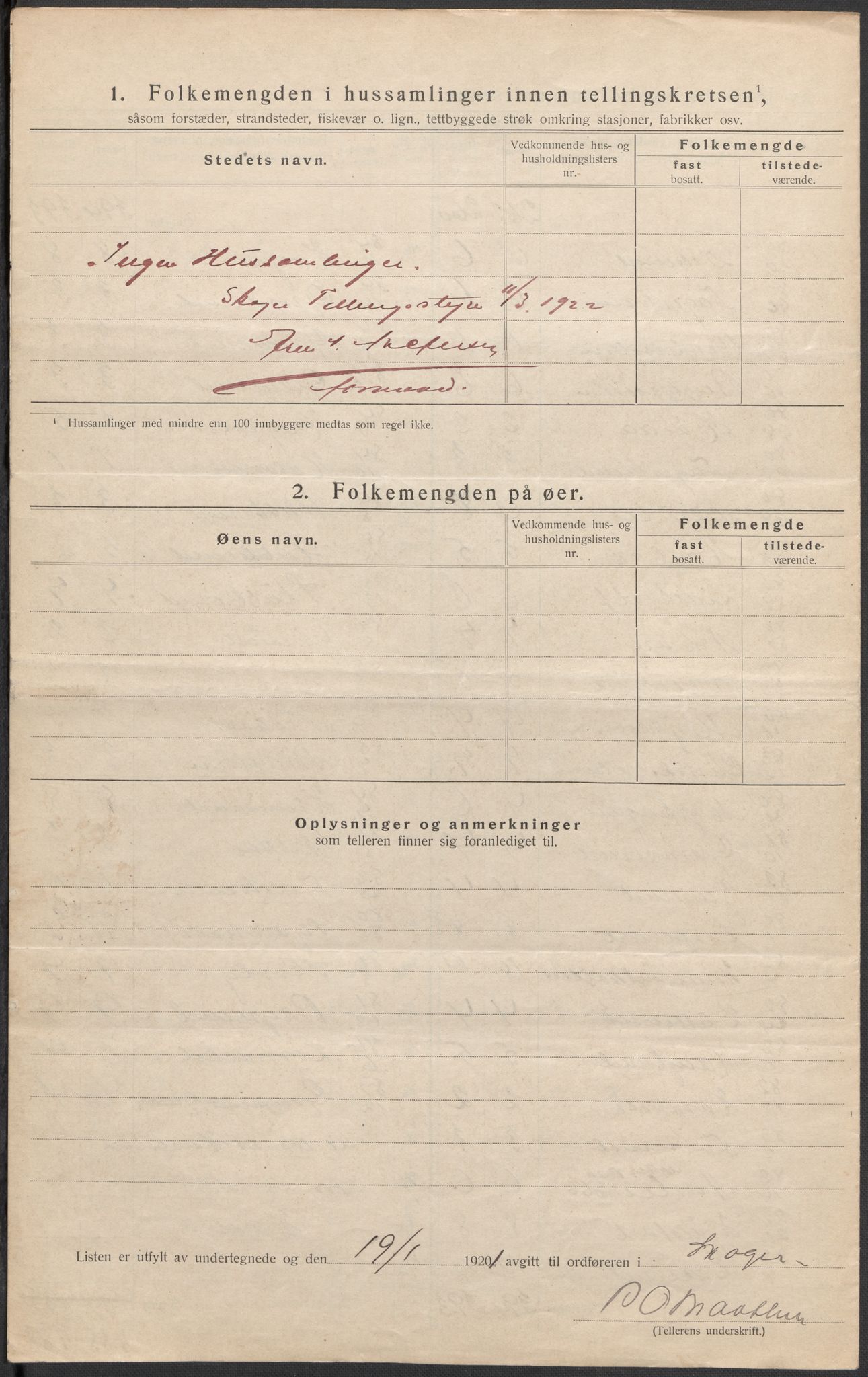 SAKO, 1920 census for Skoger, 1920, p. 42