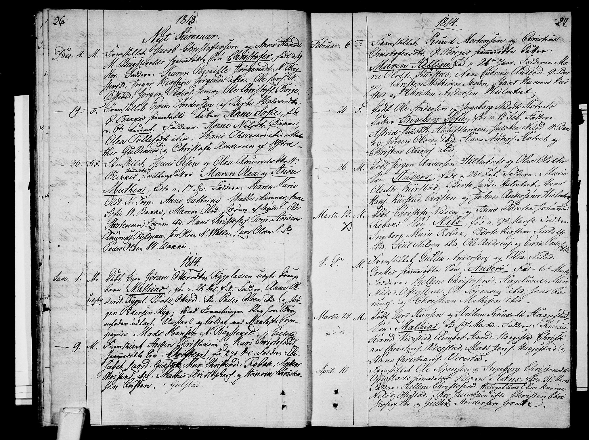 Våle kirkebøker, AV/SAKO-A-334/F/Fa/L0006: Parish register (official) no. I 6, 1808-1814, p. 26-27