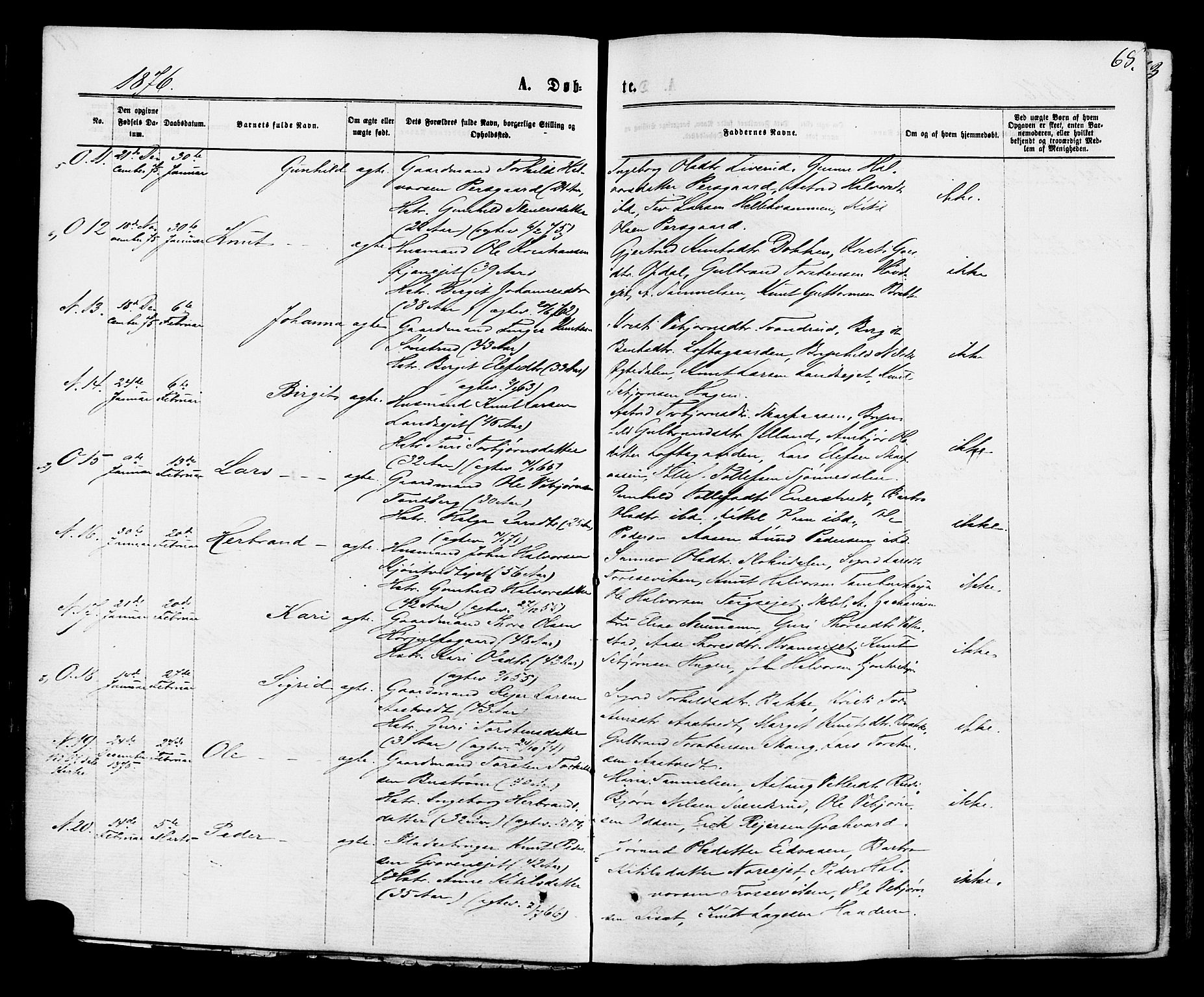 Nore kirkebøker, SAKO/A-238/F/Fa/L0004: Parish register (official) no. I 4, 1867-1877, p. 68