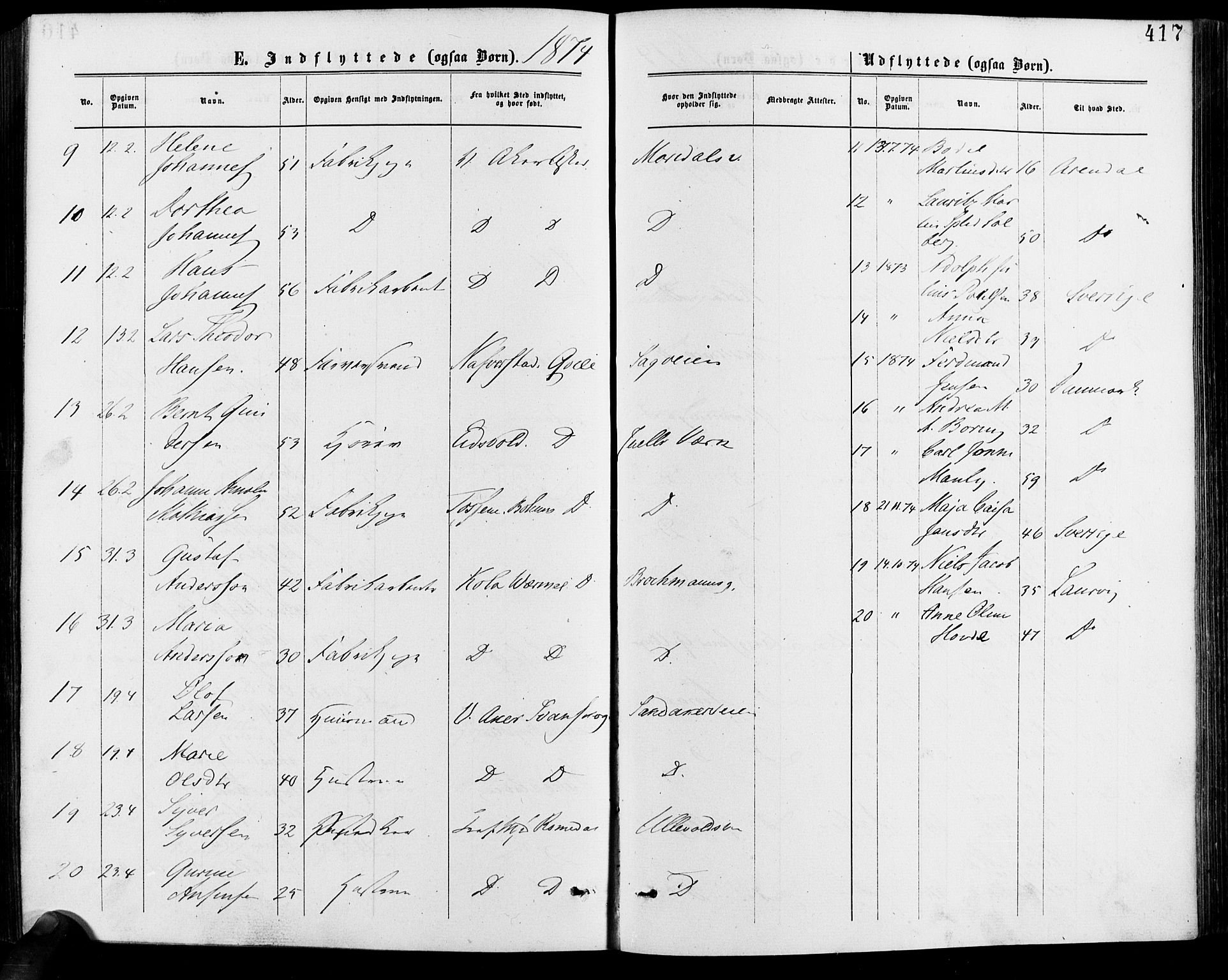 Gamle Aker prestekontor Kirkebøker, AV/SAO-A-10617a/F/L0005: Parish register (official) no. 5, 1873-1881, p. 417