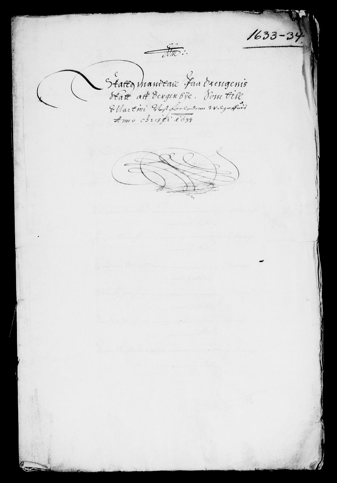 Rentekammeret inntil 1814, Reviderte regnskaper, Lensregnskaper, AV/RA-EA-5023/R/Rb/Rbt/L0065: Bergenhus len, 1633-1634