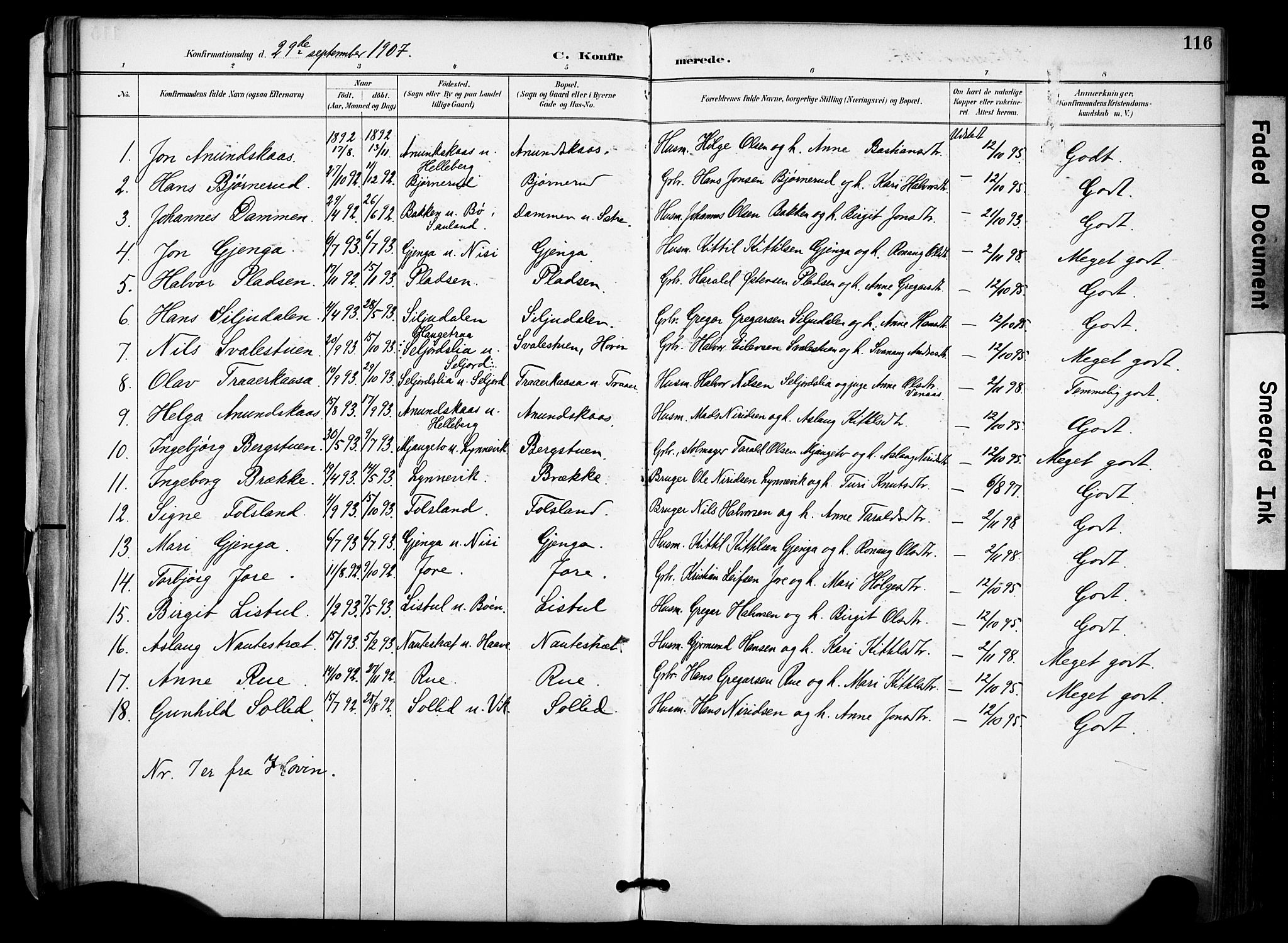 Gransherad kirkebøker, SAKO/A-267/F/Fa/L0005: Parish register (official) no. I 5, 1887-1916, p. 116