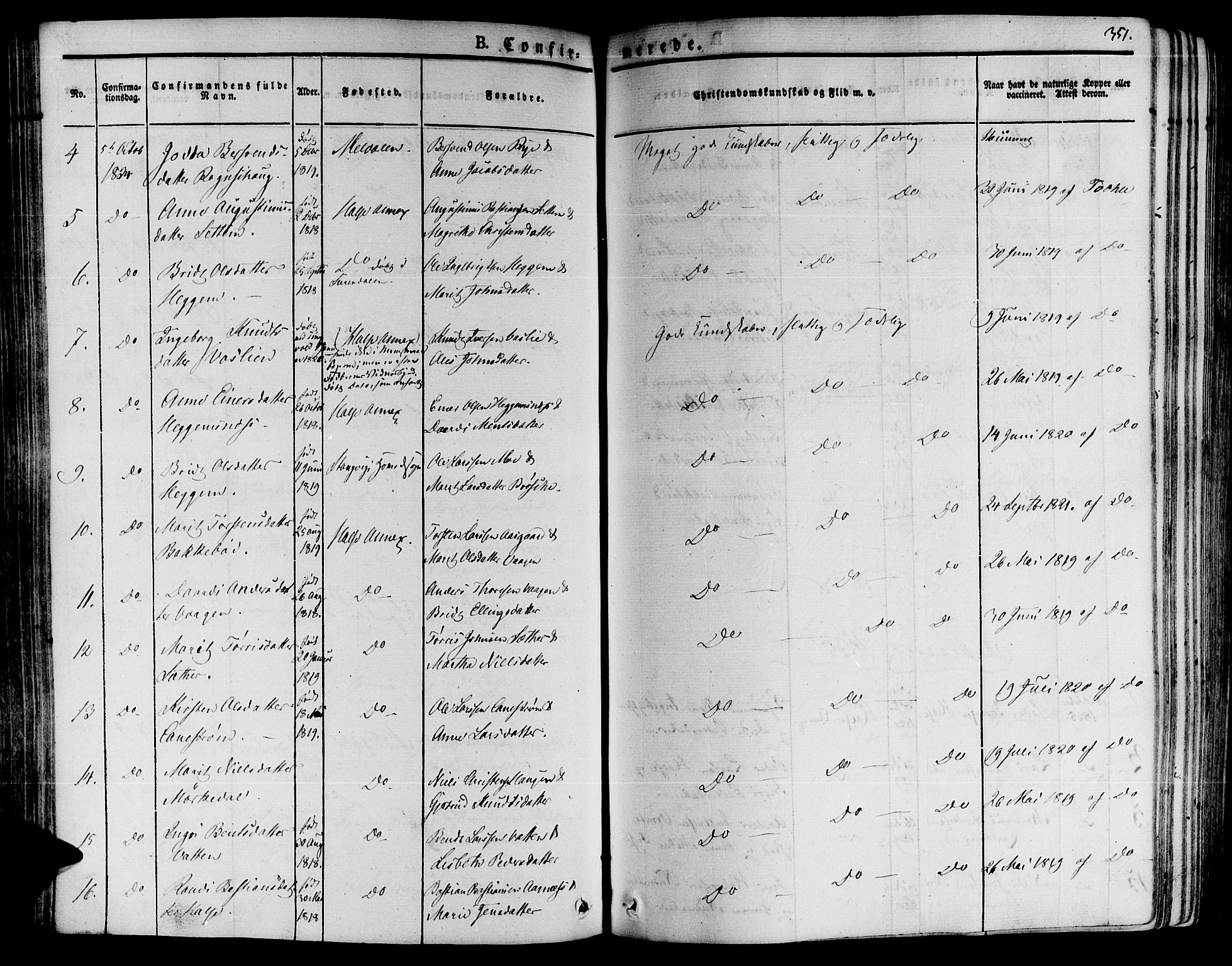 Ministerialprotokoller, klokkerbøker og fødselsregistre - Møre og Romsdal, AV/SAT-A-1454/592/L1025: Parish register (official) no. 592A03 /2, 1831-1849, p. 351