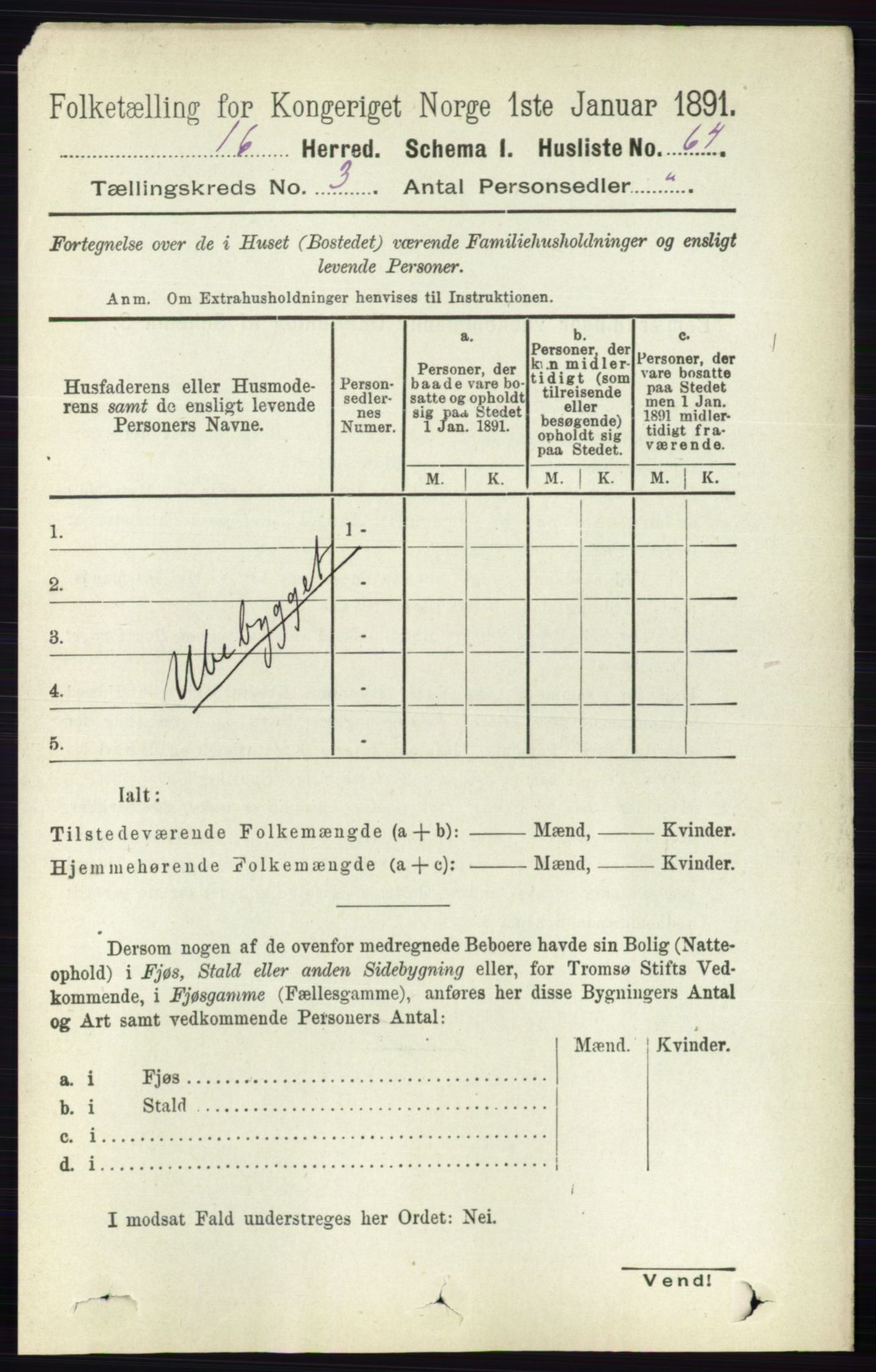 RA, 1891 census for 0132 Glemmen, 1891, p. 1857