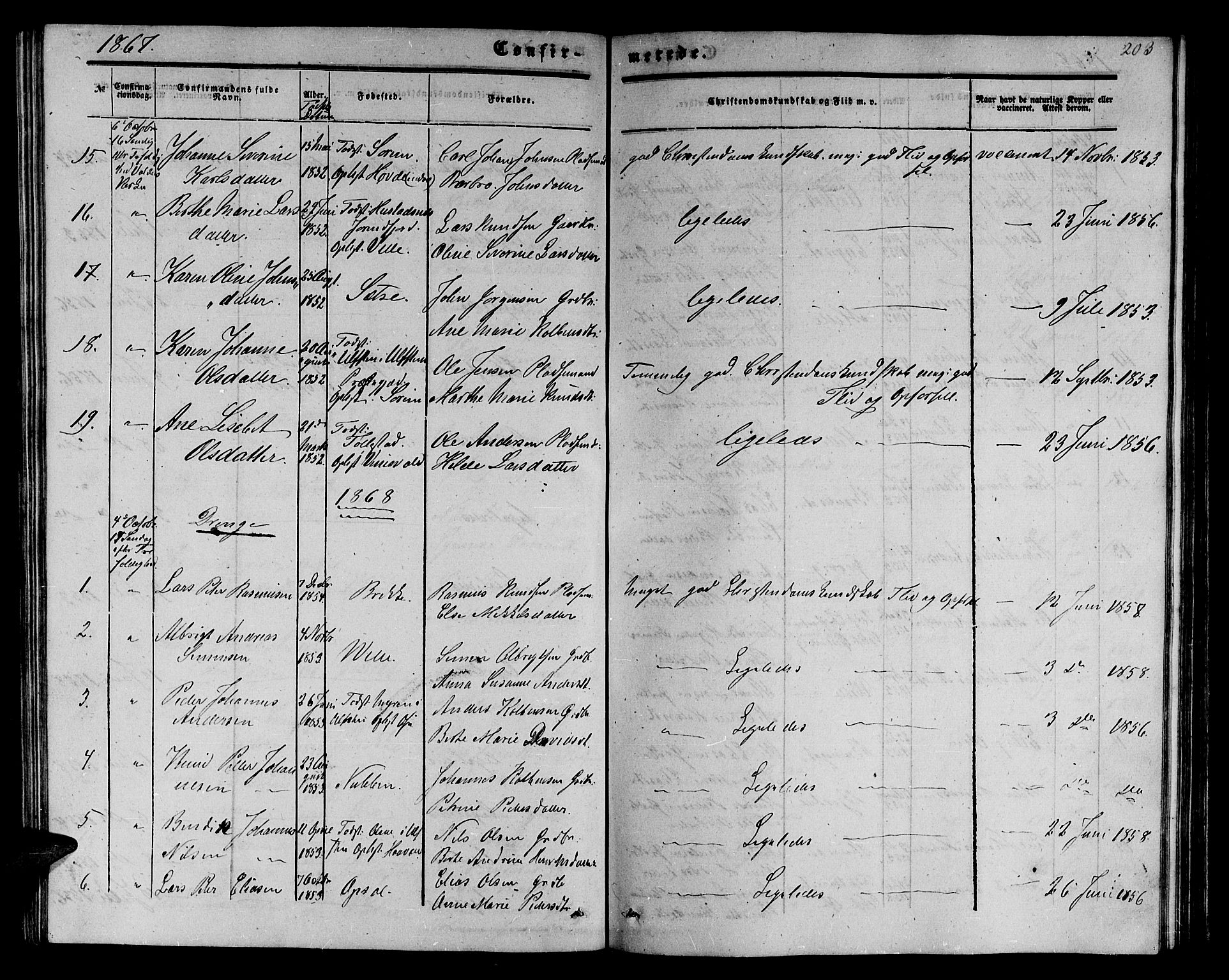 Ministerialprotokoller, klokkerbøker og fødselsregistre - Møre og Romsdal, AV/SAT-A-1454/513/L0188: Parish register (copy) no. 513C02, 1865-1882, p. 203