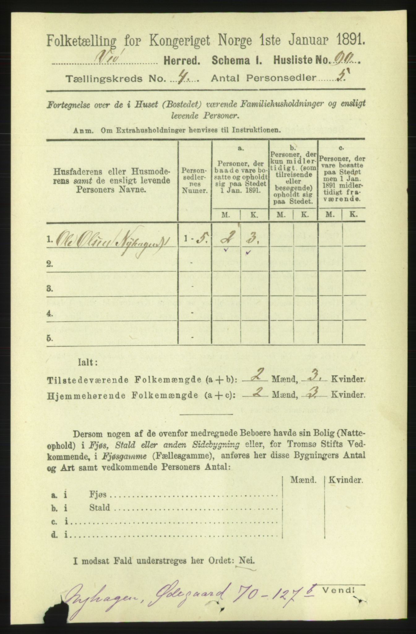 RA, 1891 census for 1541 Veøy, 1891, p. 1825