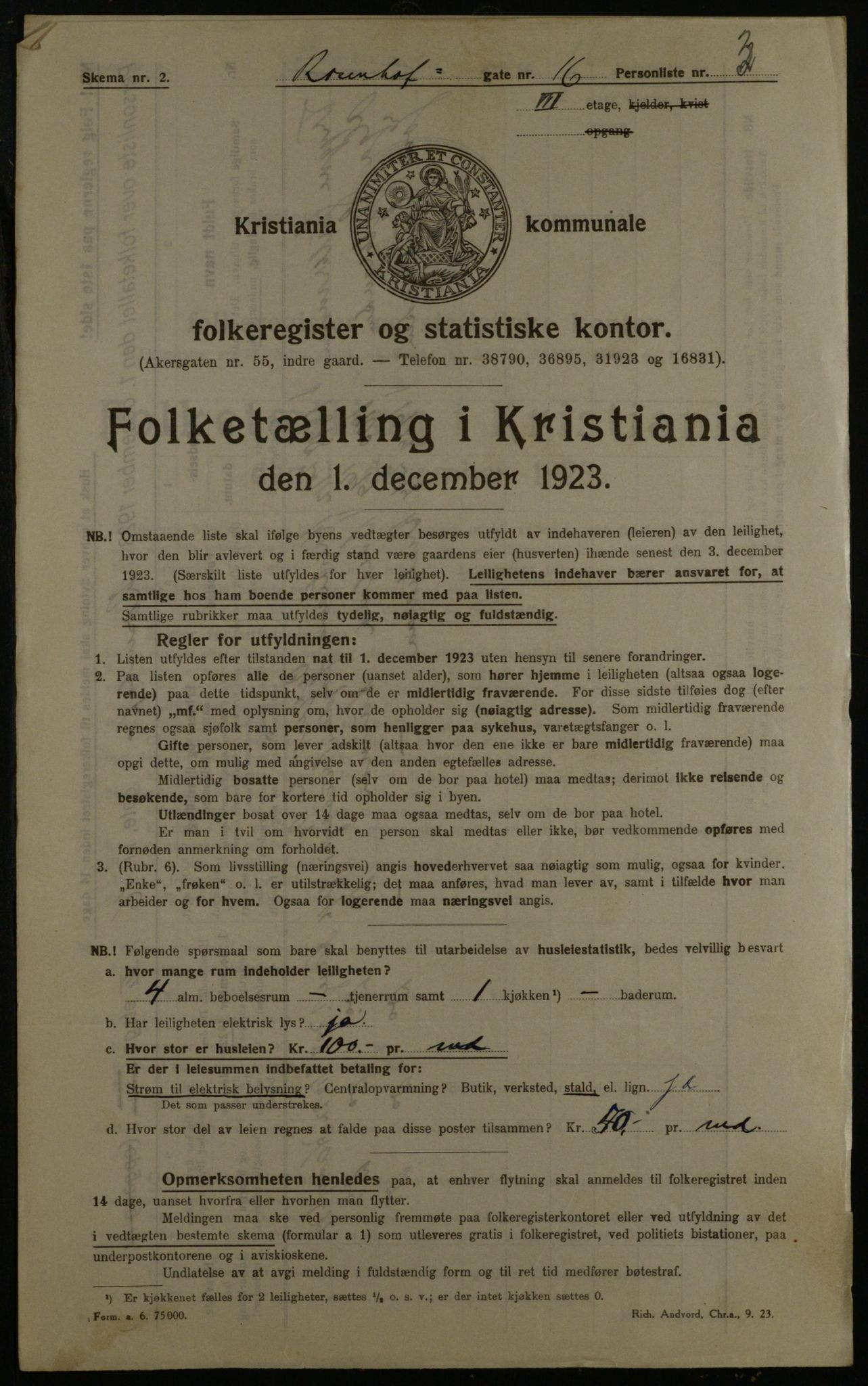 OBA, Municipal Census 1923 for Kristiania, 1923, p. 92634