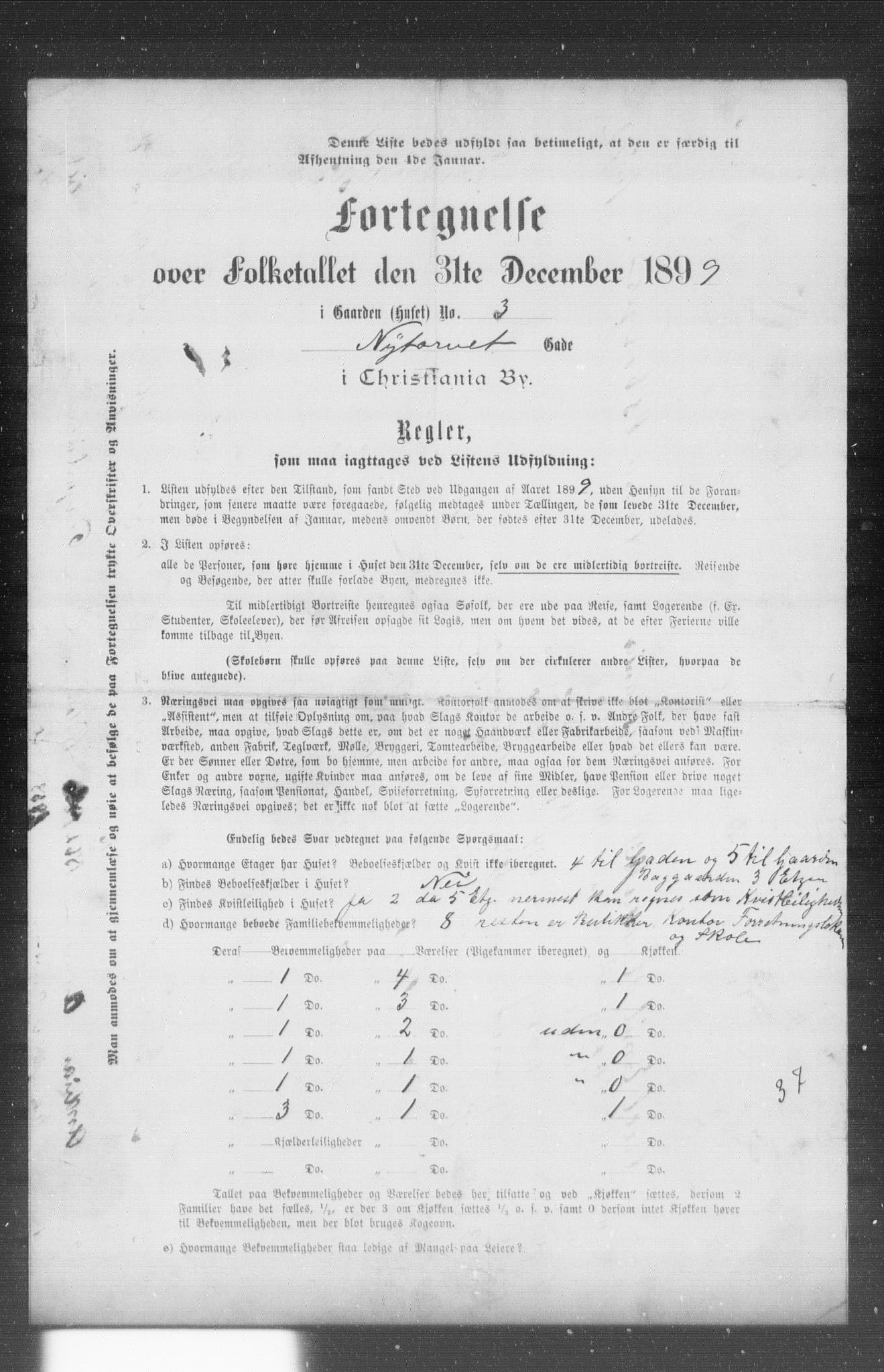 OBA, Municipal Census 1899 for Kristiania, 1899, p. 9639