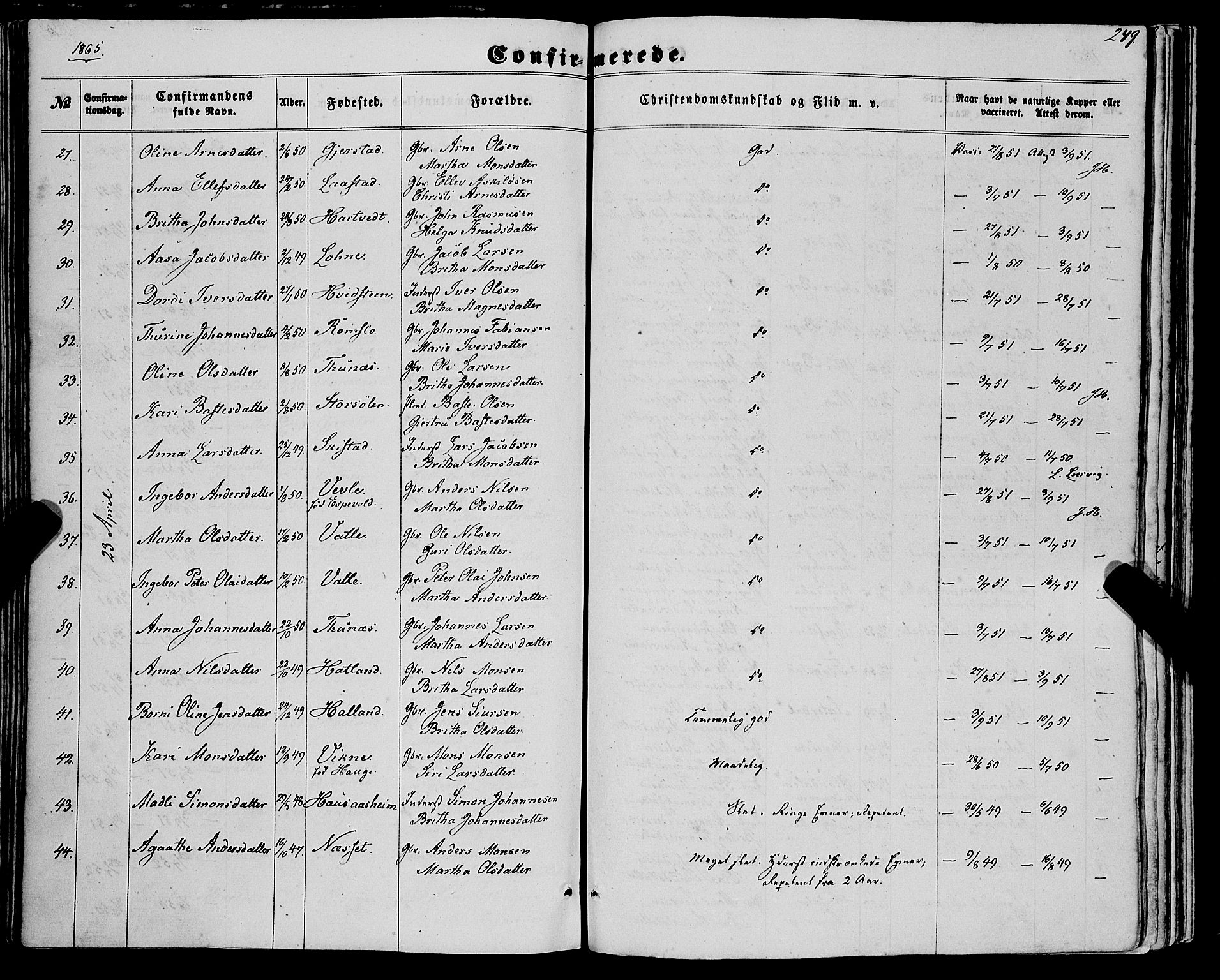 Haus sokneprestembete, AV/SAB-A-75601/H/Haa: Parish register (official) no. A 17, 1858-1870, p. 249