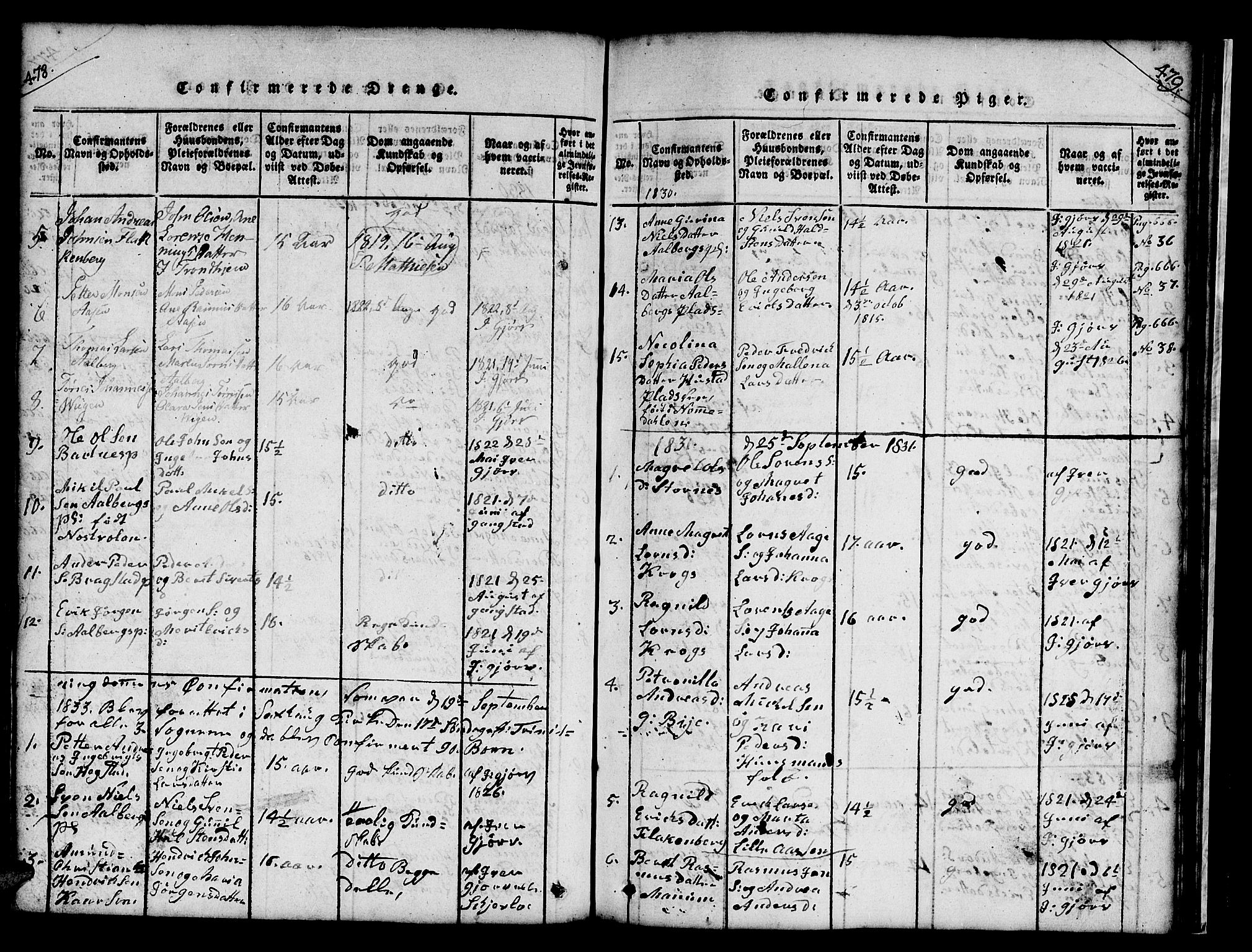 Ministerialprotokoller, klokkerbøker og fødselsregistre - Nord-Trøndelag, SAT/A-1458/732/L0317: Parish register (copy) no. 732C01, 1816-1881, p. 478-479