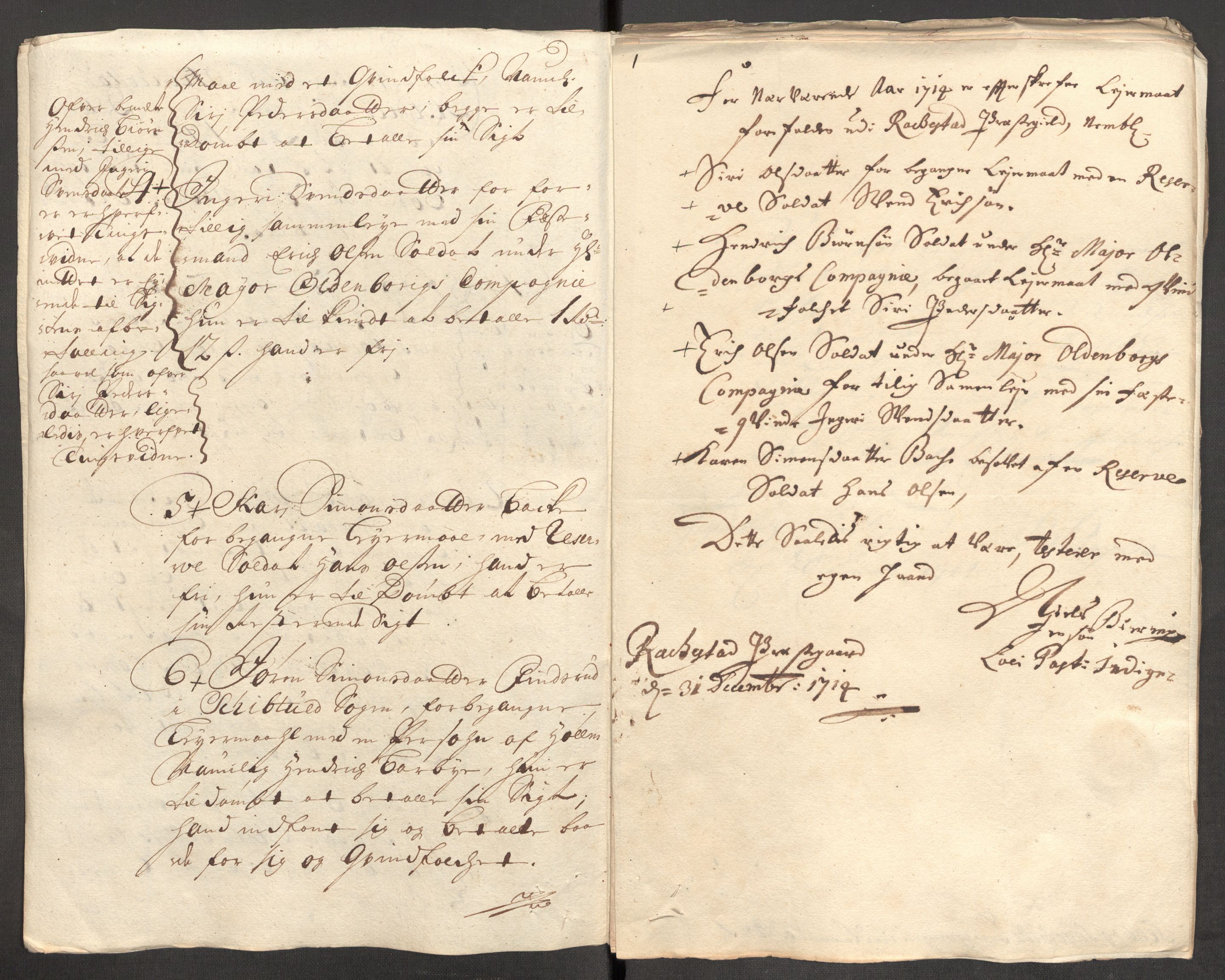 Rentekammeret inntil 1814, Reviderte regnskaper, Fogderegnskap, AV/RA-EA-4092/R07/L0308: Fogderegnskap Rakkestad, Heggen og Frøland, 1714, p. 357