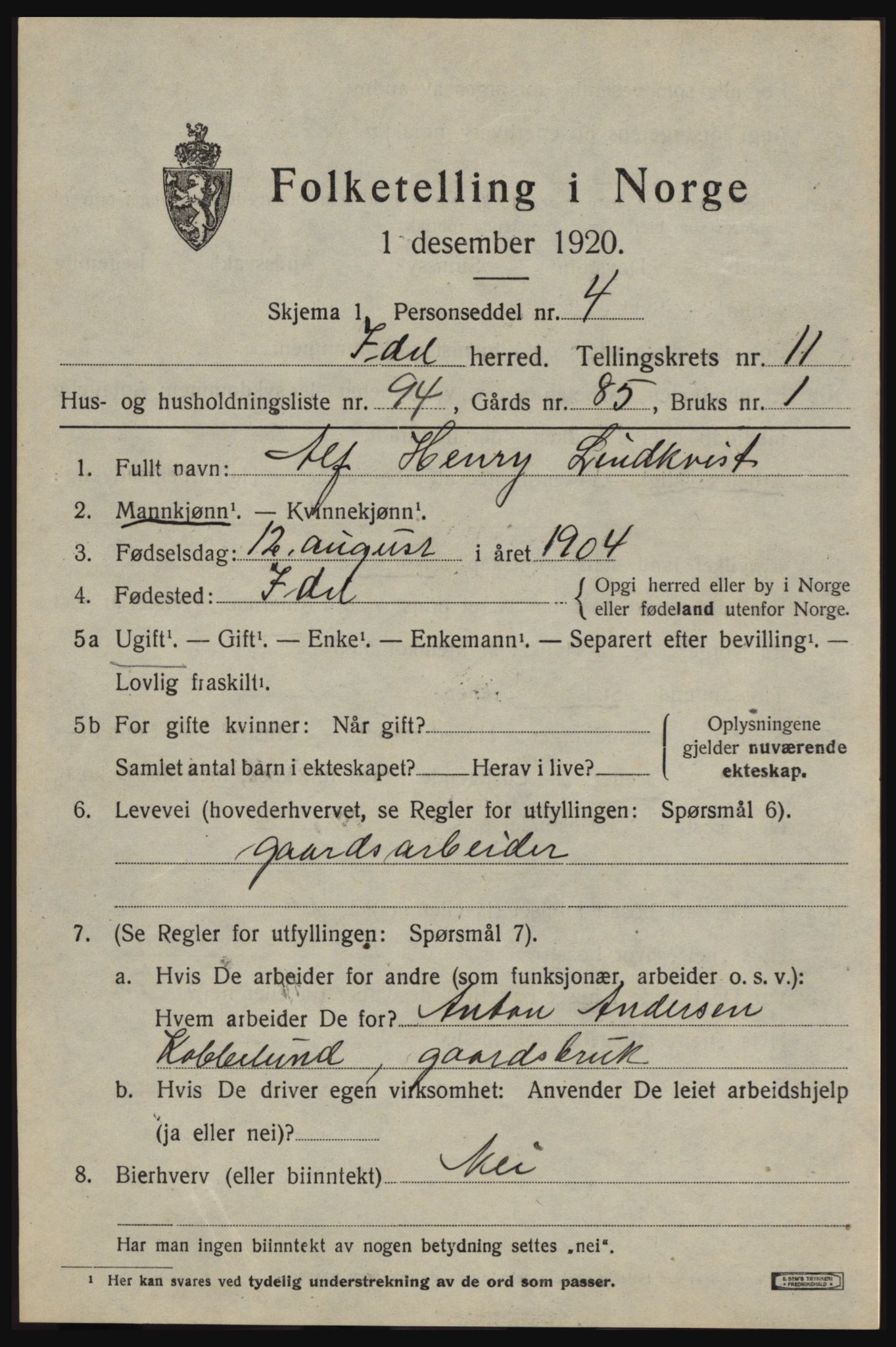 SAO, 1920 census for Idd, 1920, p. 11929