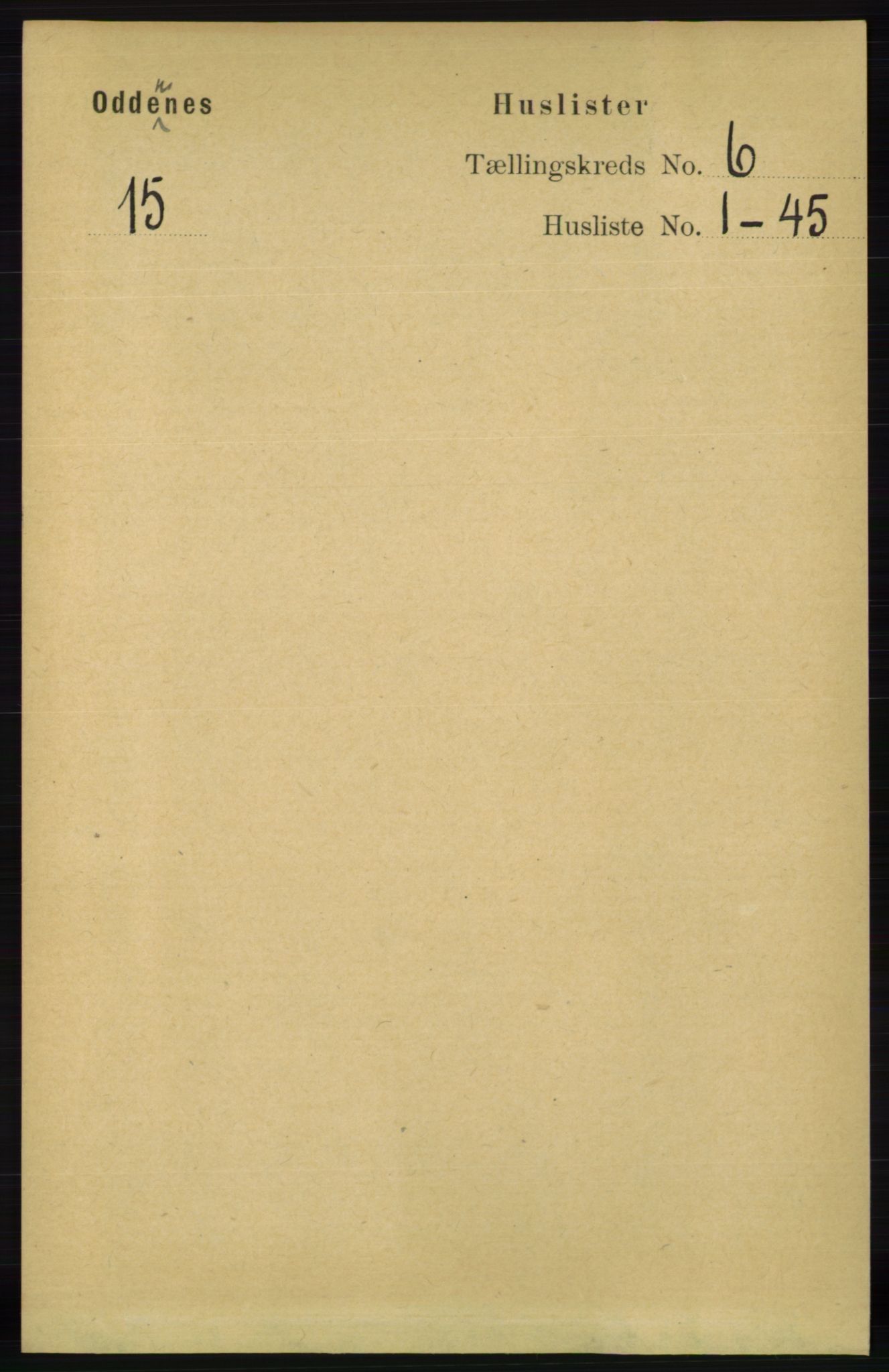 RA, 1891 census for 1012 Oddernes, 1891, p. 2149