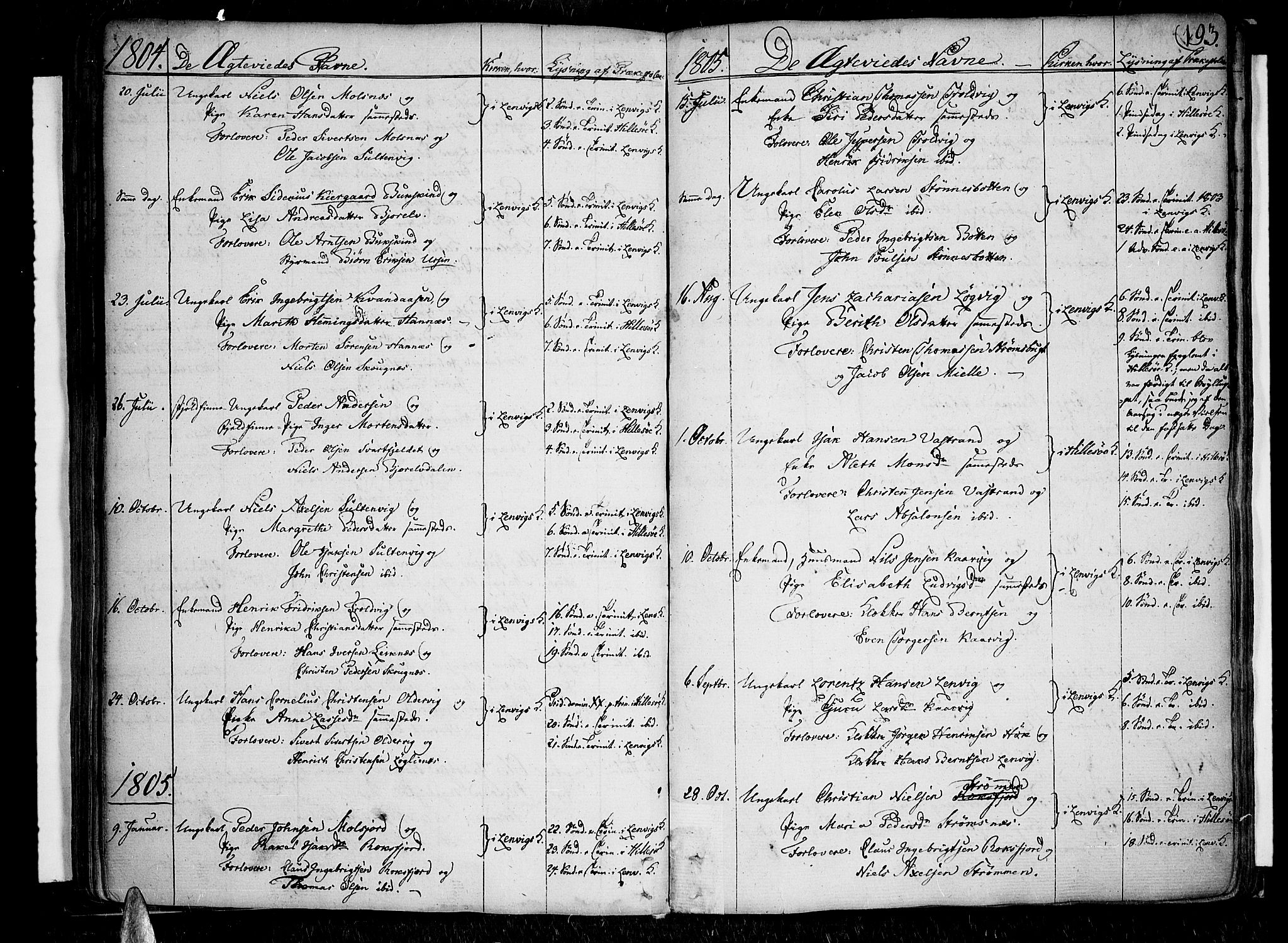 Lenvik sokneprestembete, SATØ/S-1310/H/Ha/Haa/L0002kirke: Parish register (official) no. 2, 1784-1820, p. 193