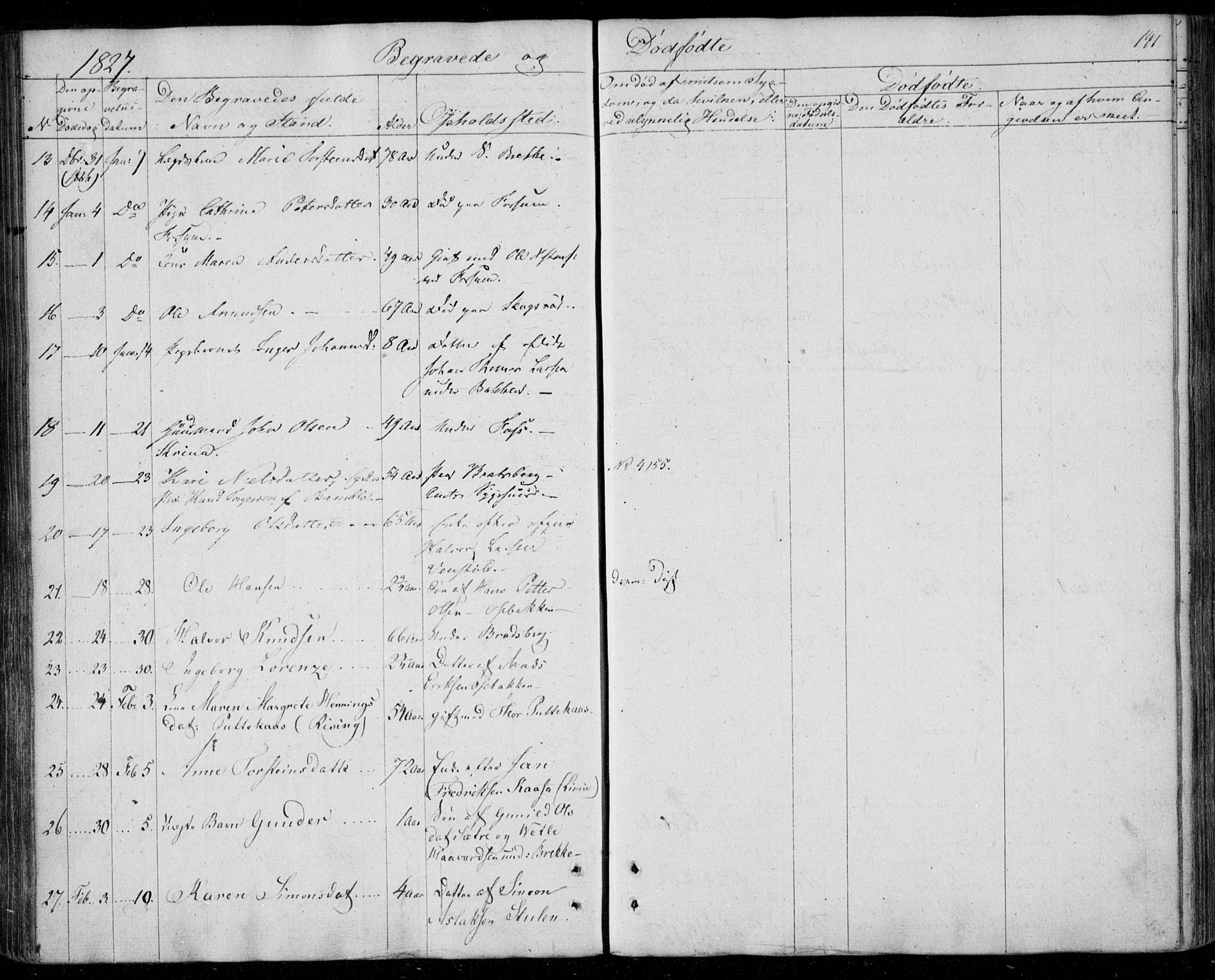 Gjerpen kirkebøker, AV/SAKO-A-265/F/Fa/L0005: Parish register (official) no. I 5, 1823-1829, p. 141