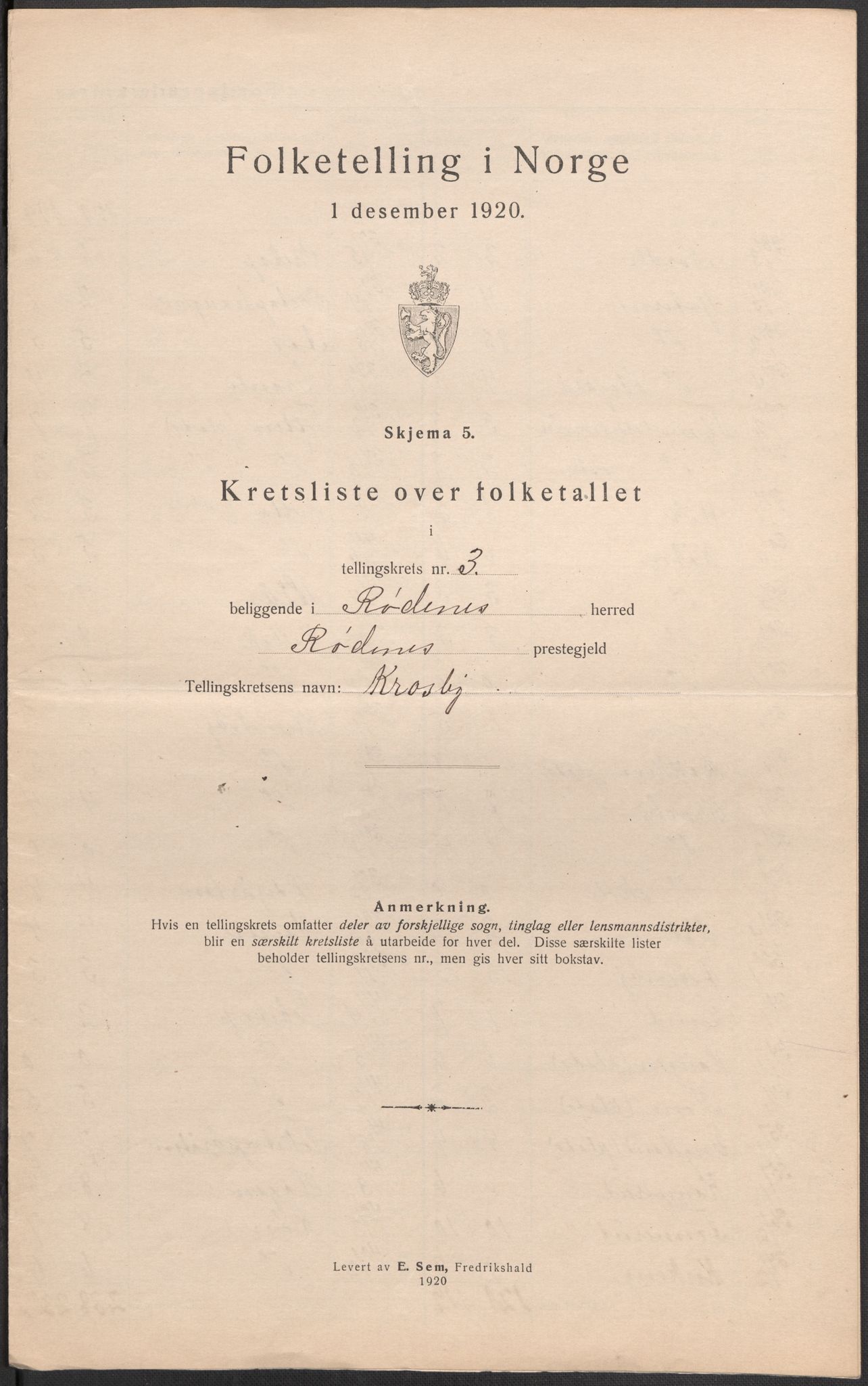 SAO, 1920 census for Rødenes, 1920, p. 15